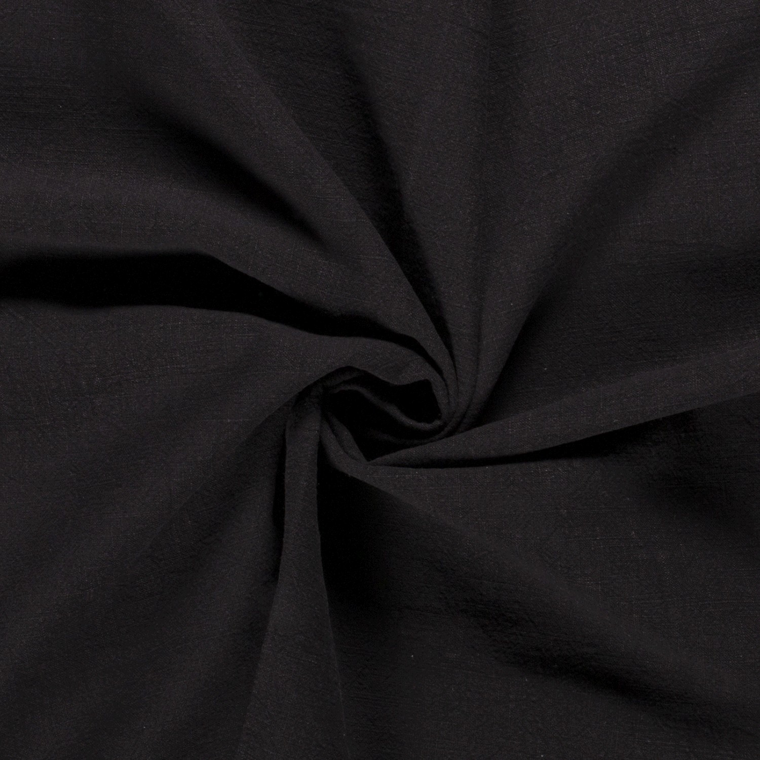 Ramie leinen stonewashed uni schwarz