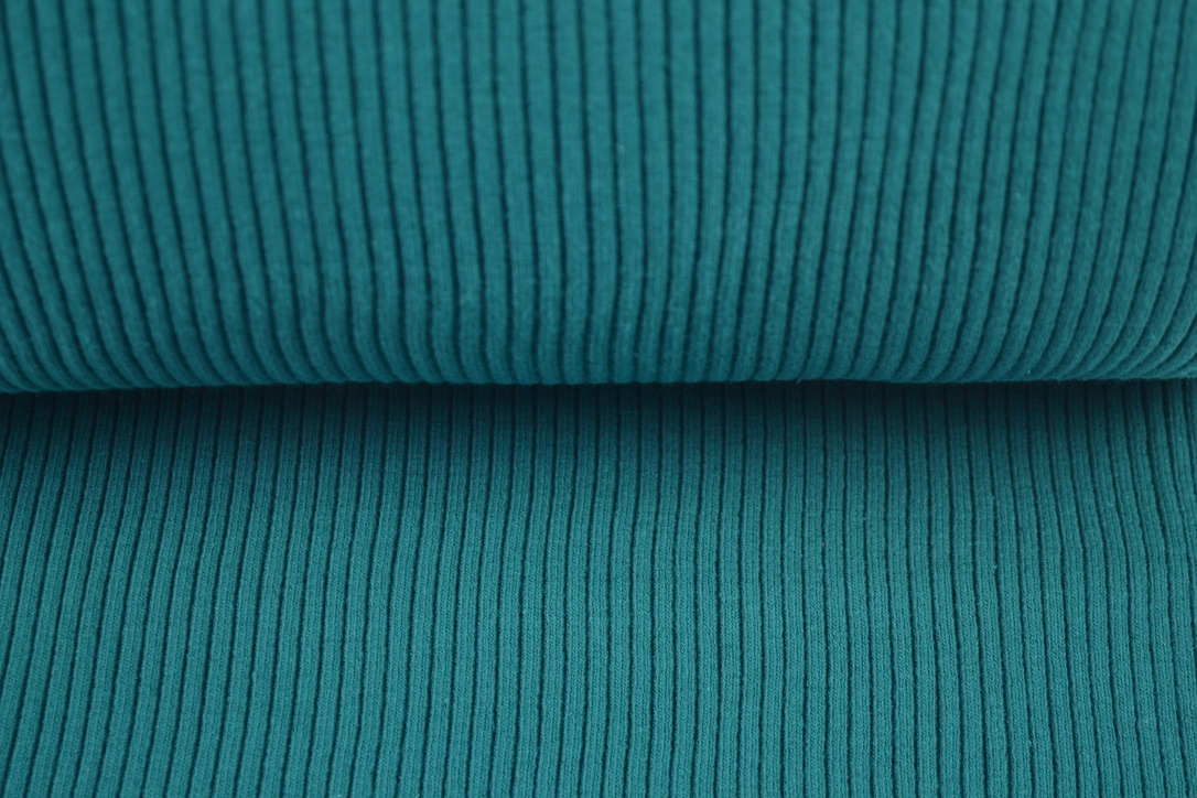 Bündchenstoff 3x3 uni petrol