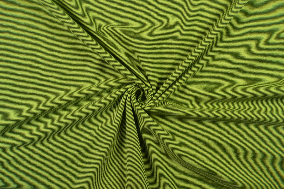 Jersey garngefärbt streifen olivgrün