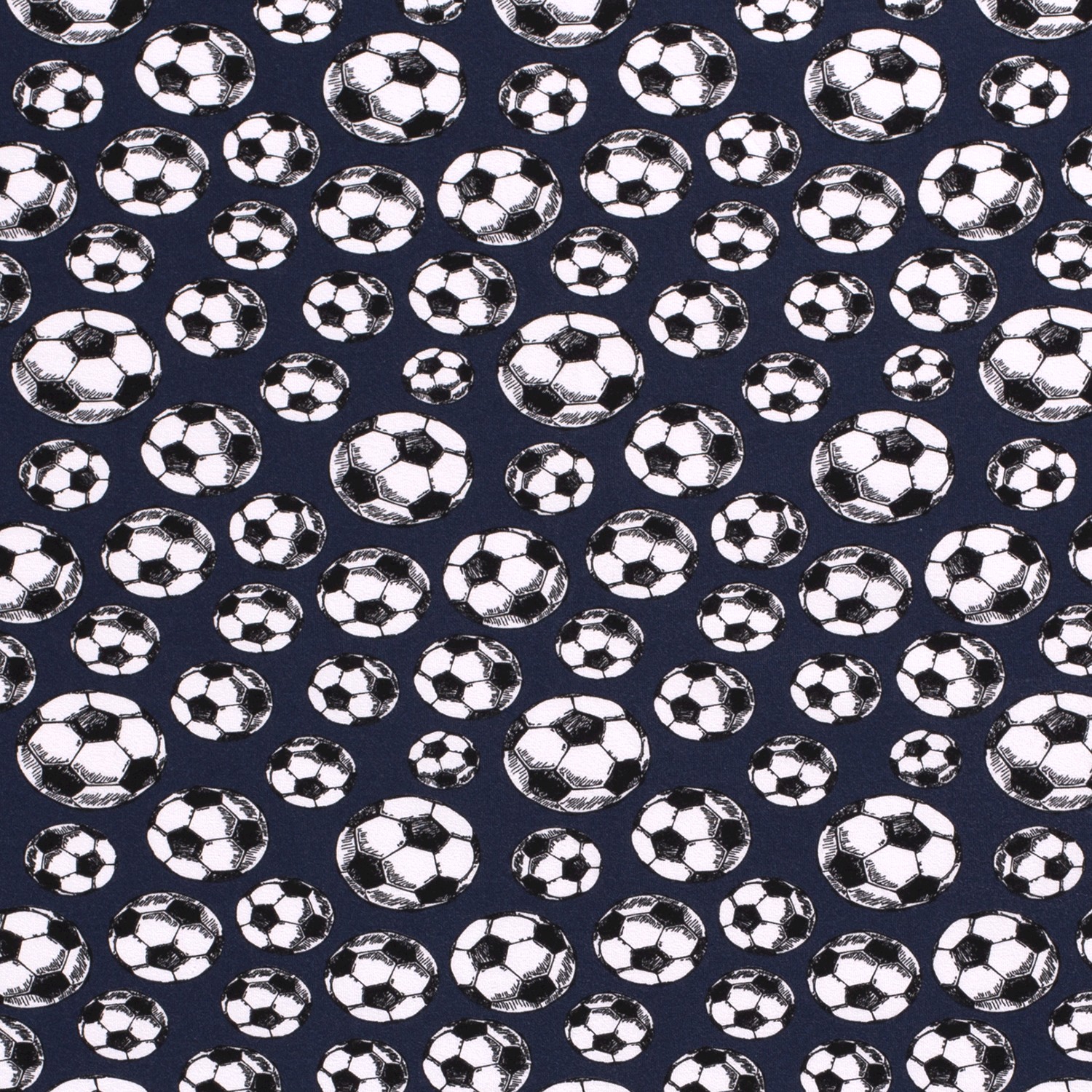 Baumwolljersey bedruckt Fußball, dunkelblau