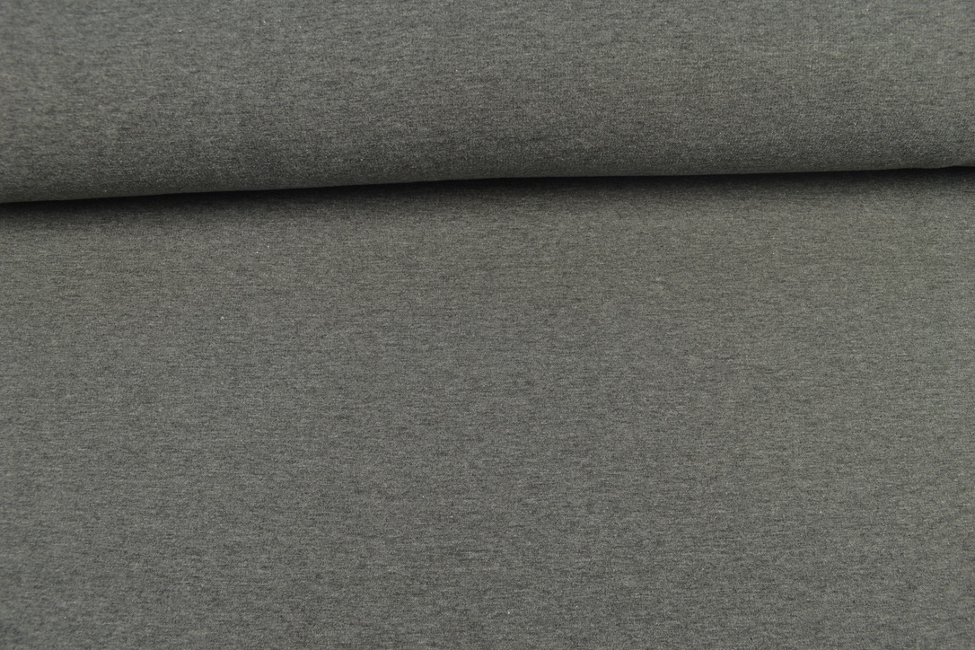 French Terry uni angeraut, anthrazit melange