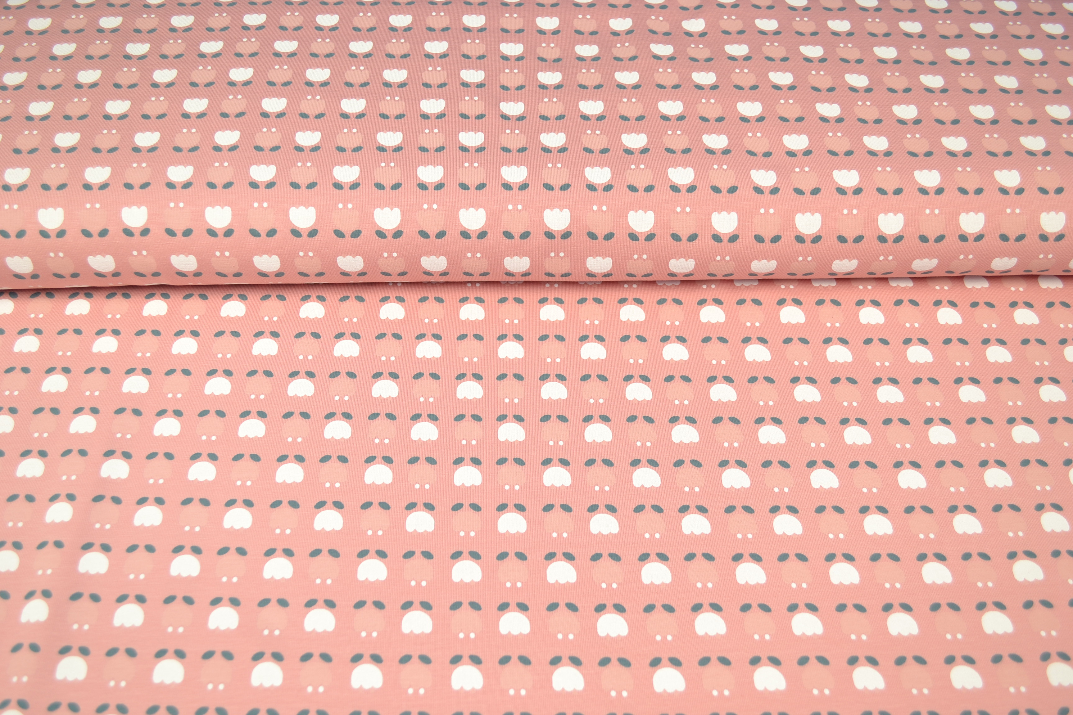 Baumwolljersey Bio-Organic Tulpen, rosa