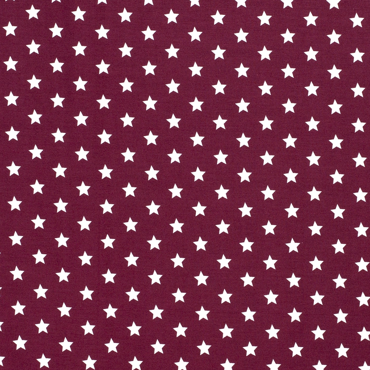 Baumwolle Popeline Stoff Bedruckt Sterne, bordeauxrot