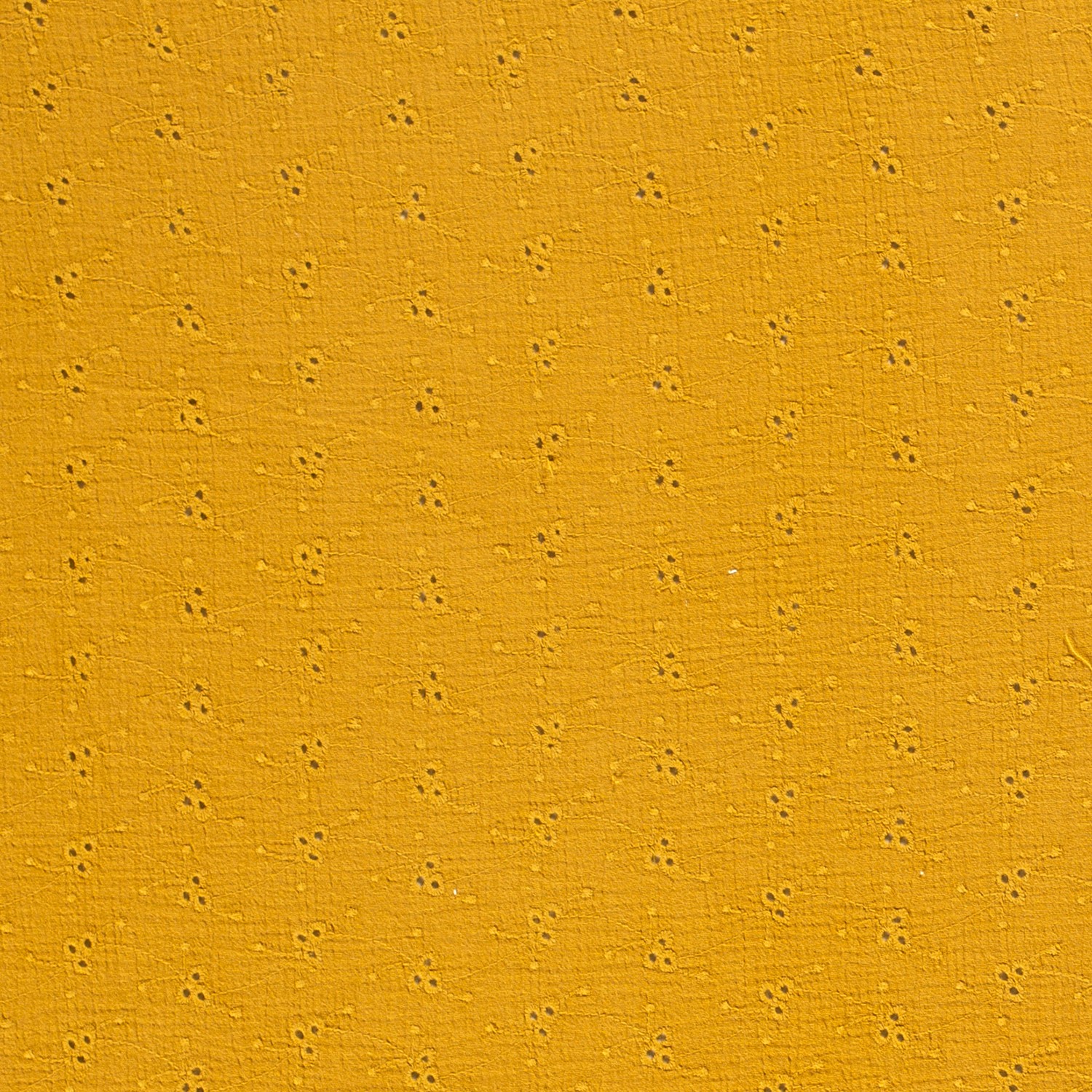 Baumwollstoff Musselin Double Gauze mit Stickerei, gelb