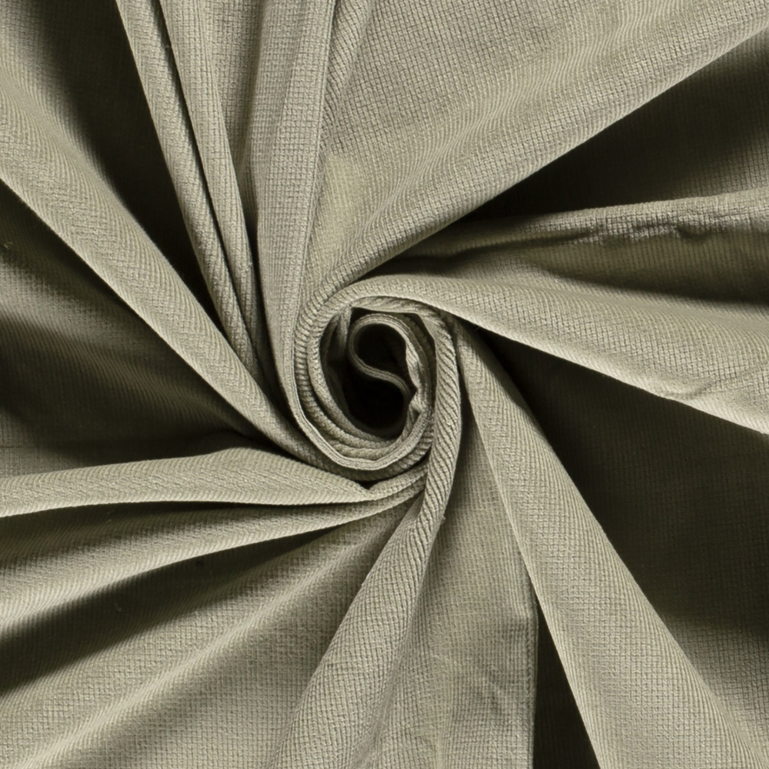 Jumbo Cord Stretch 6w Stoff Uni Olivgrün