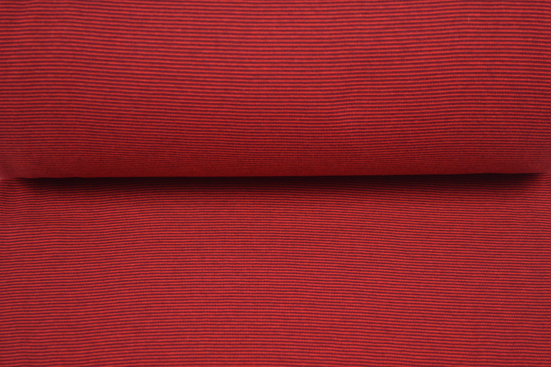 Bündchenstoff 1x1 garngefärbt streifen bordeaux