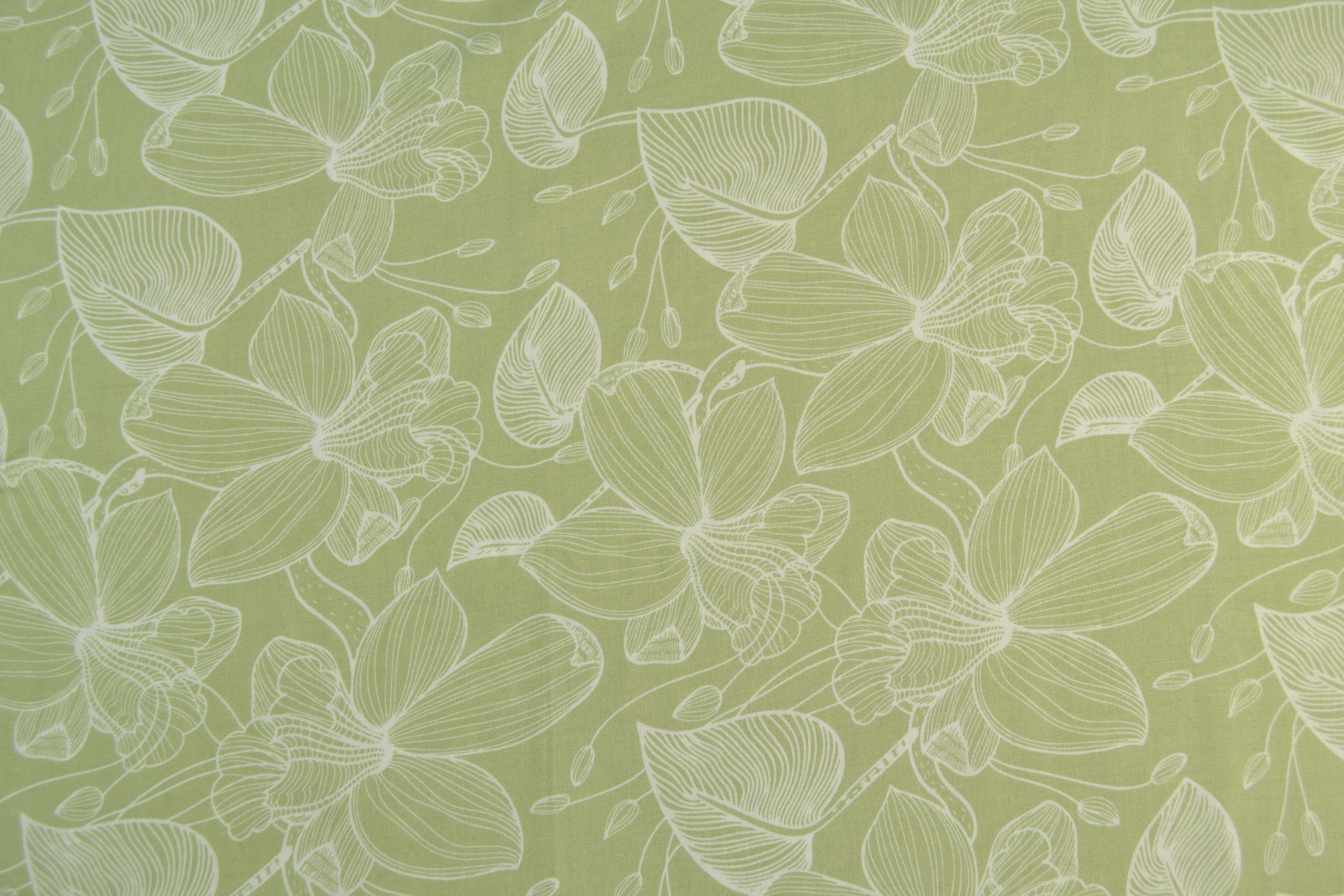 Viskosestoff Blumenmuster, hellgrün