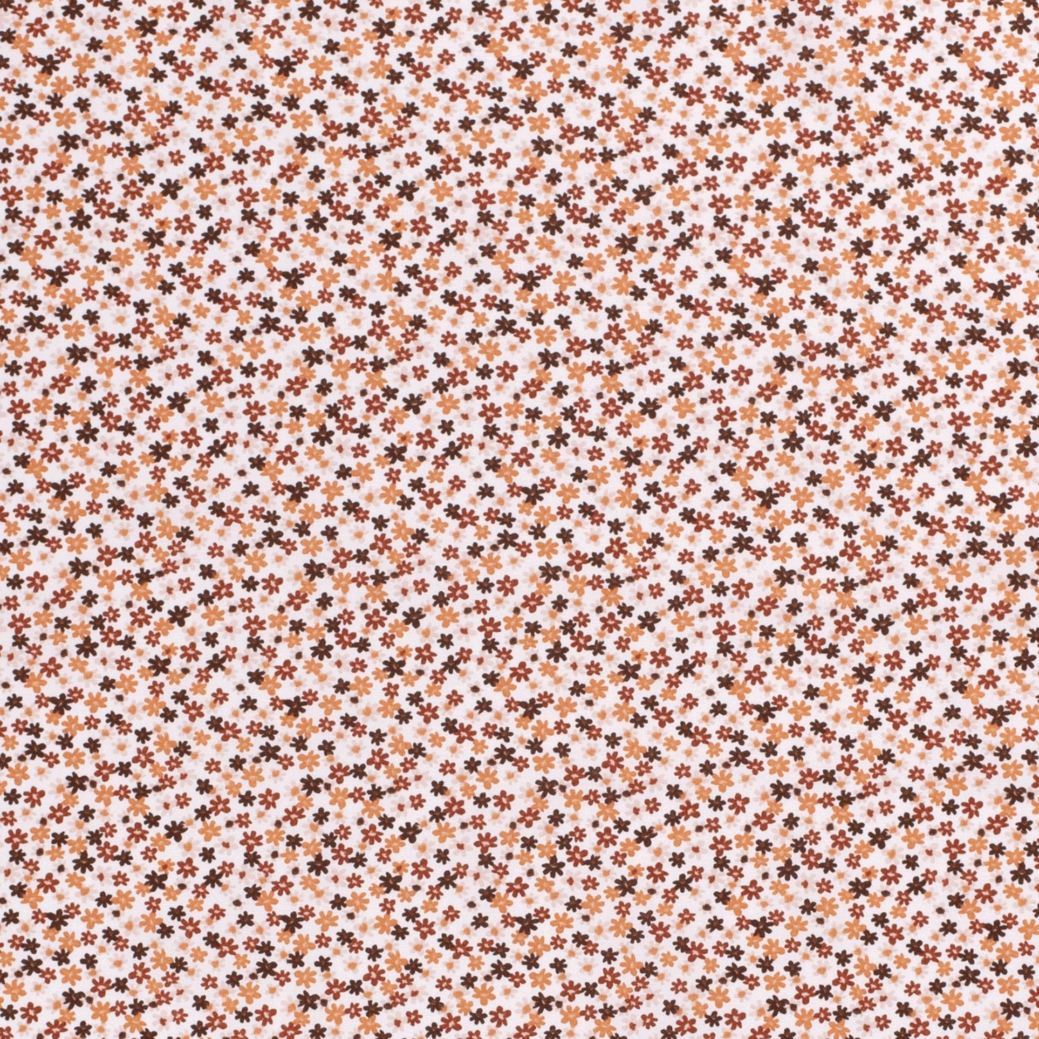 Baumwollstoff Popeline Blumen, orange