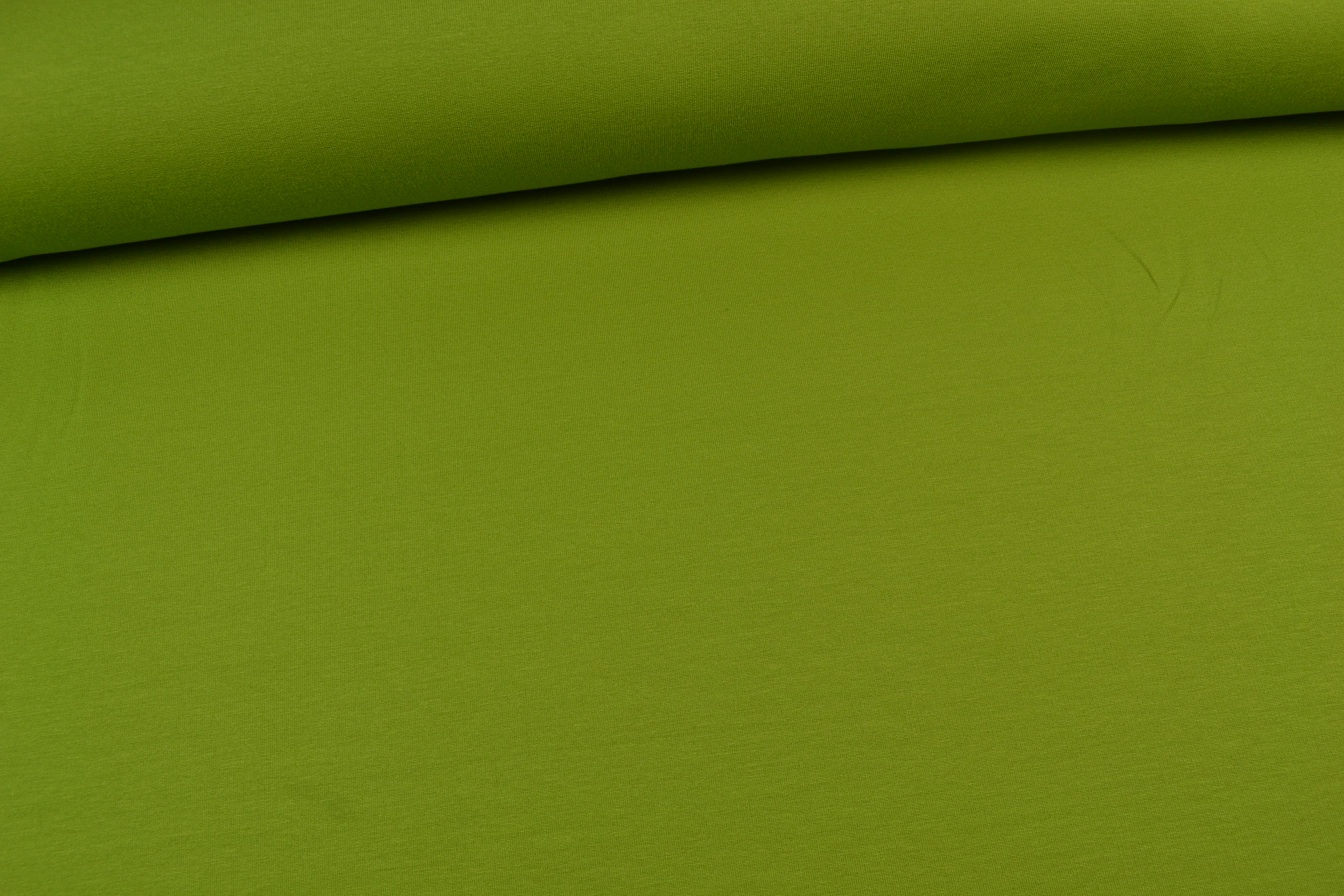 French Terry uni angeraut, kiwi/grün