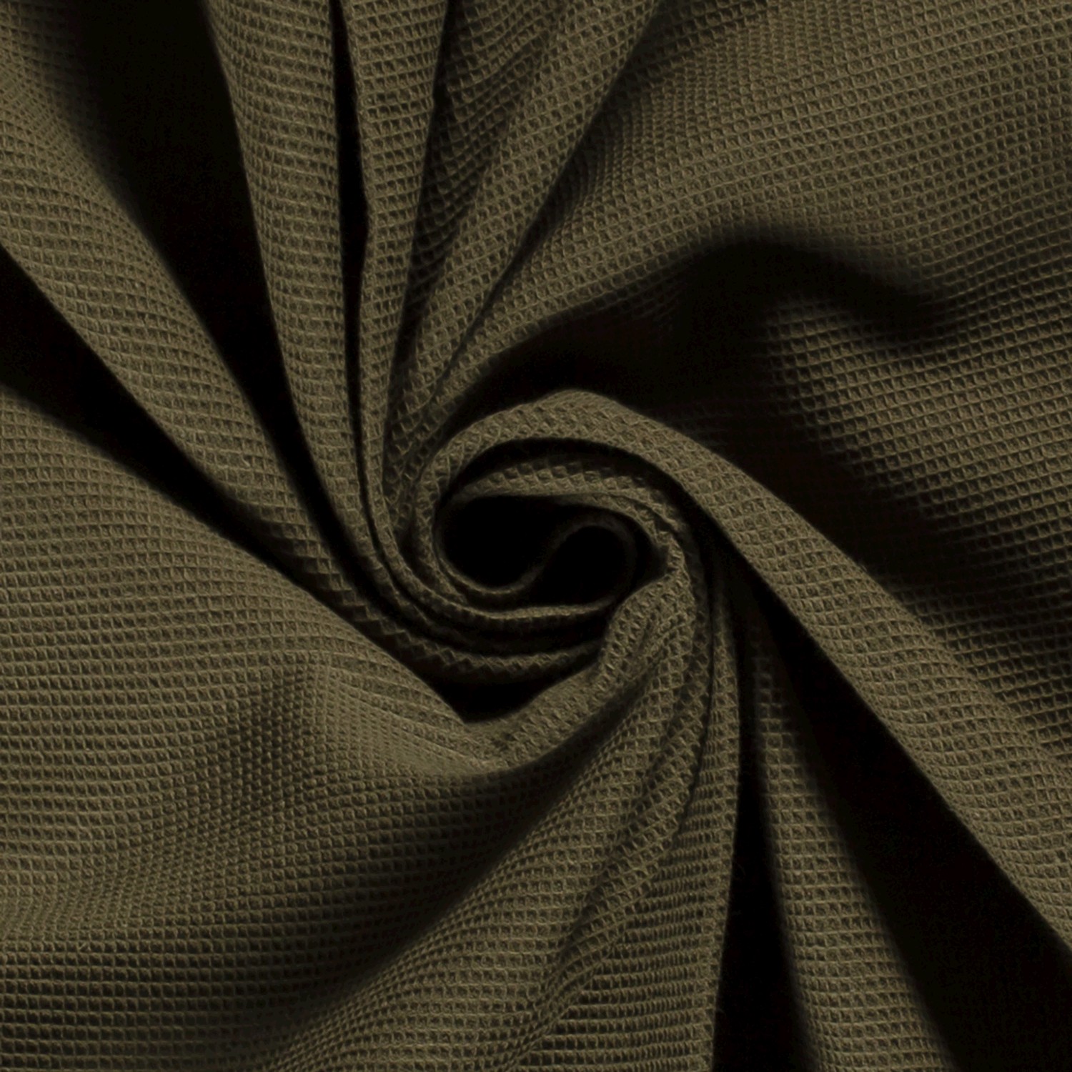Waffelpiqué uni khaki grün