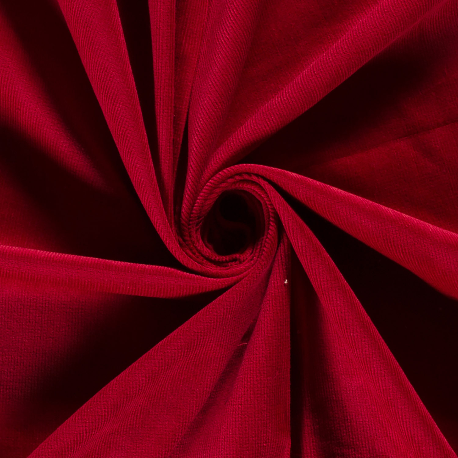 Jumbo Cord Stretch 6w Stoff Uni Rot