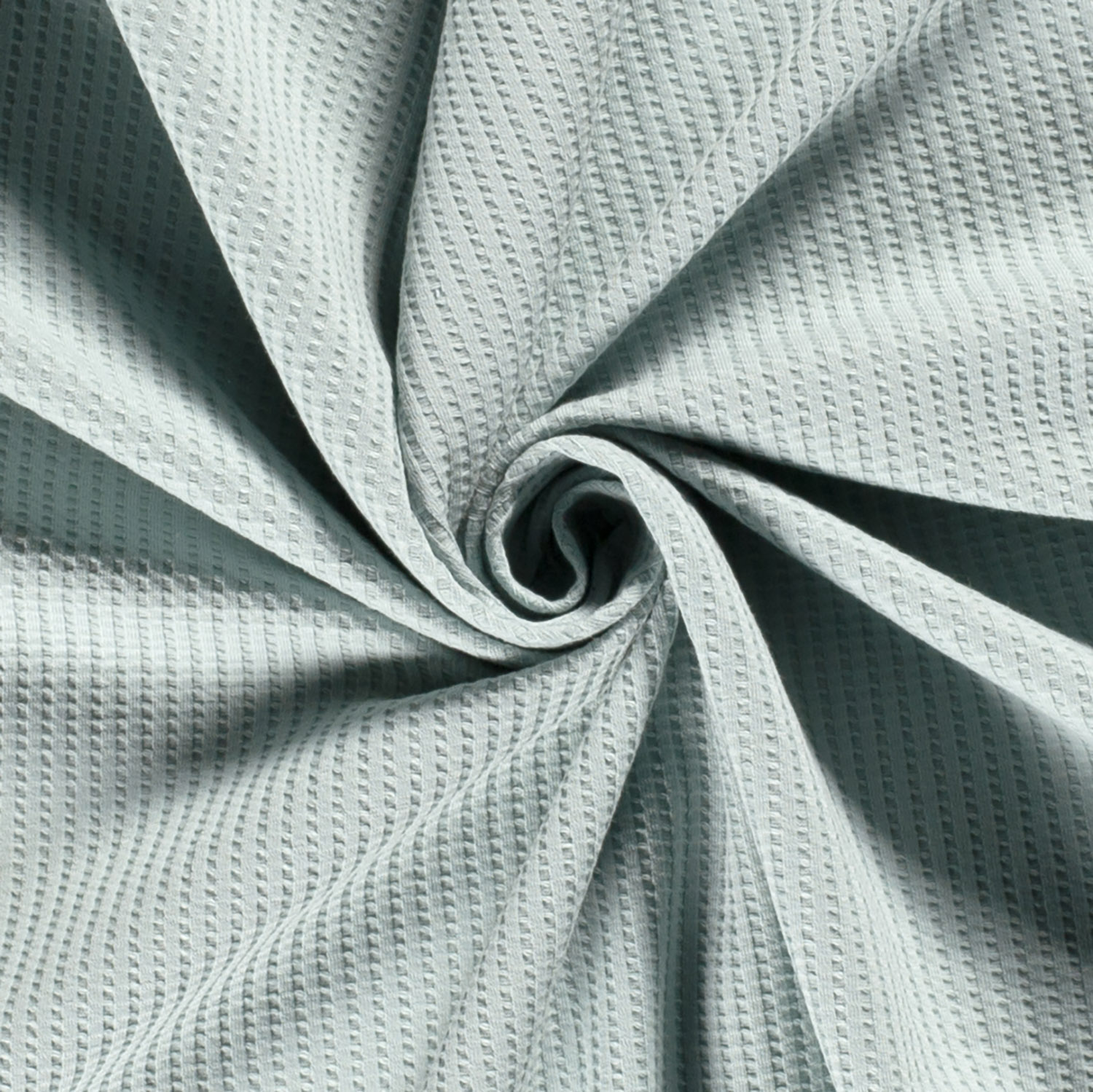 Gestrickter Waffel Stoff Uni Eisblau