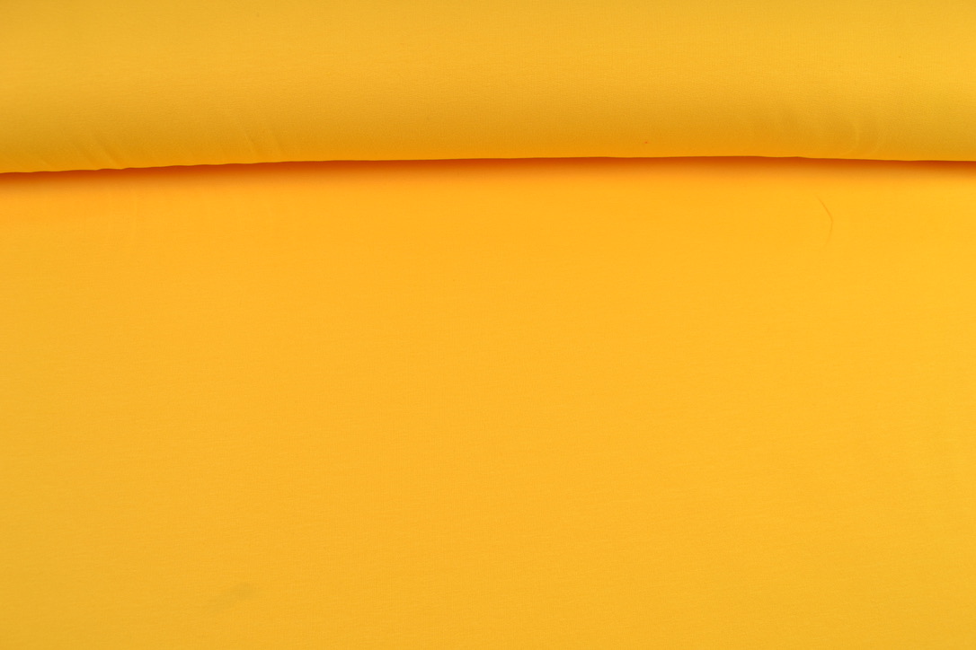 French Terry uni angeraut, sonnengelb