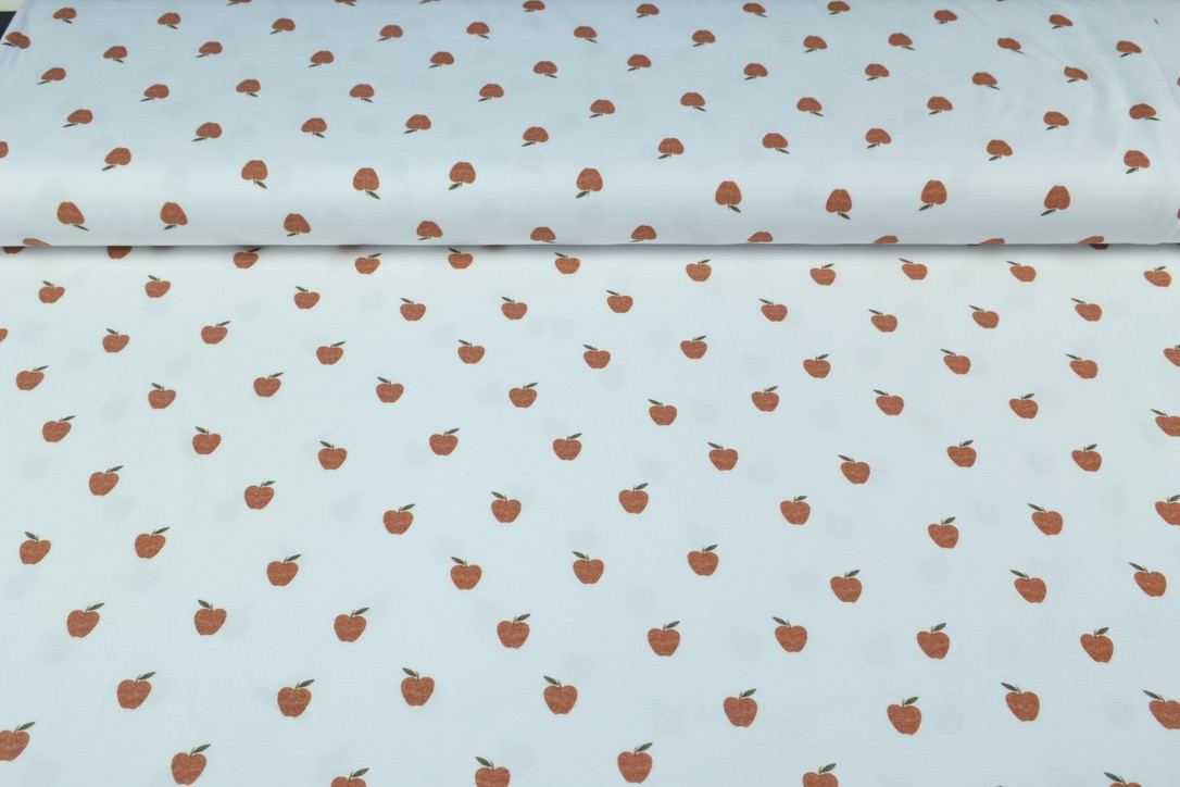 Bio Baumwolljersey Digitaldruck, Äpfel