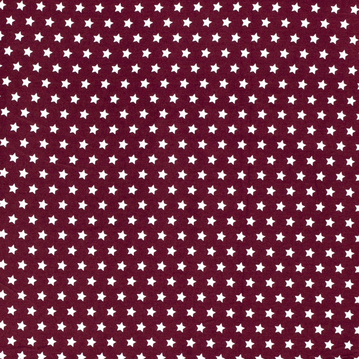 Baumwolle Popeline Stoff Bedruckt Sterne, bordeauxrot