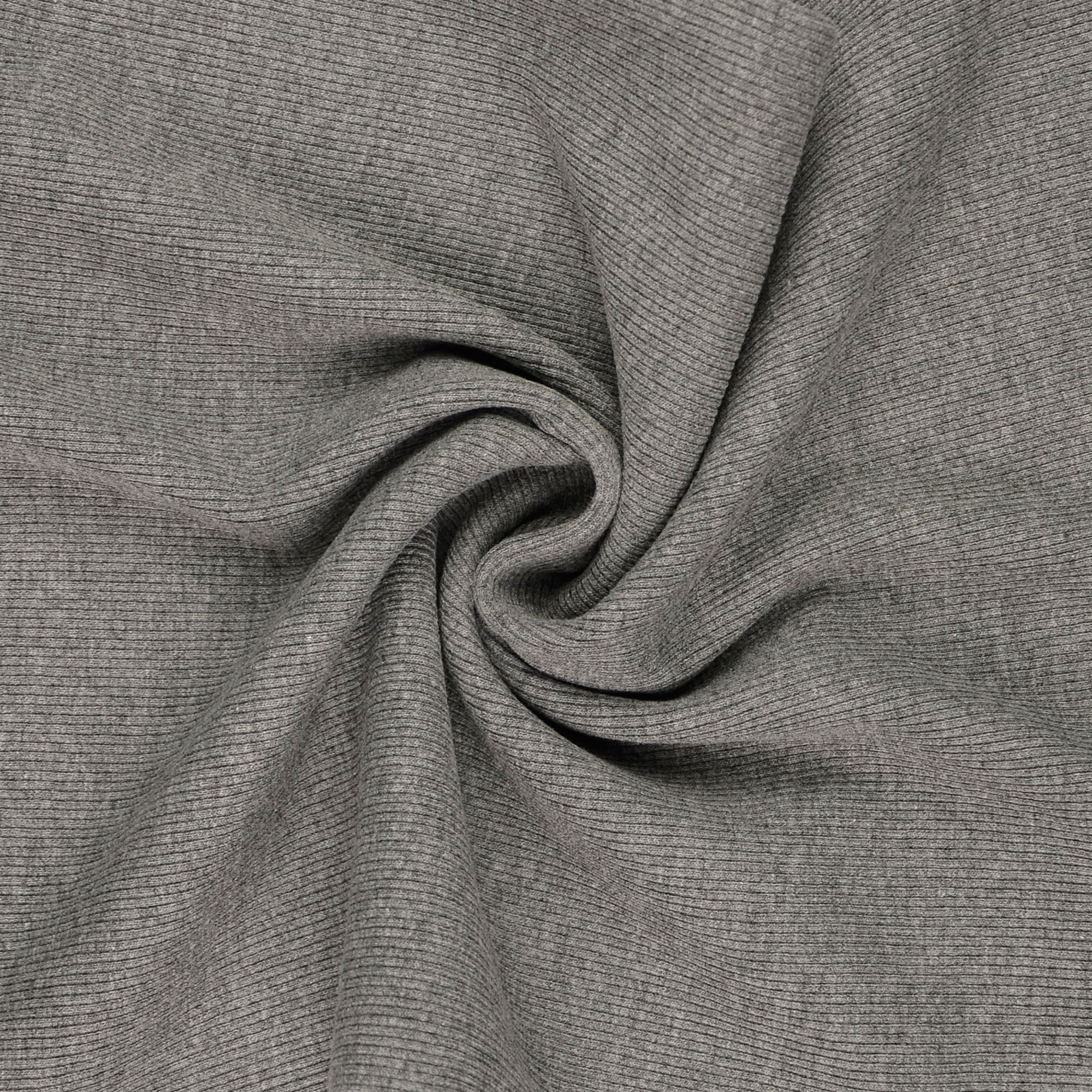Bündchenstoff gerippt melange, dunkelgrau