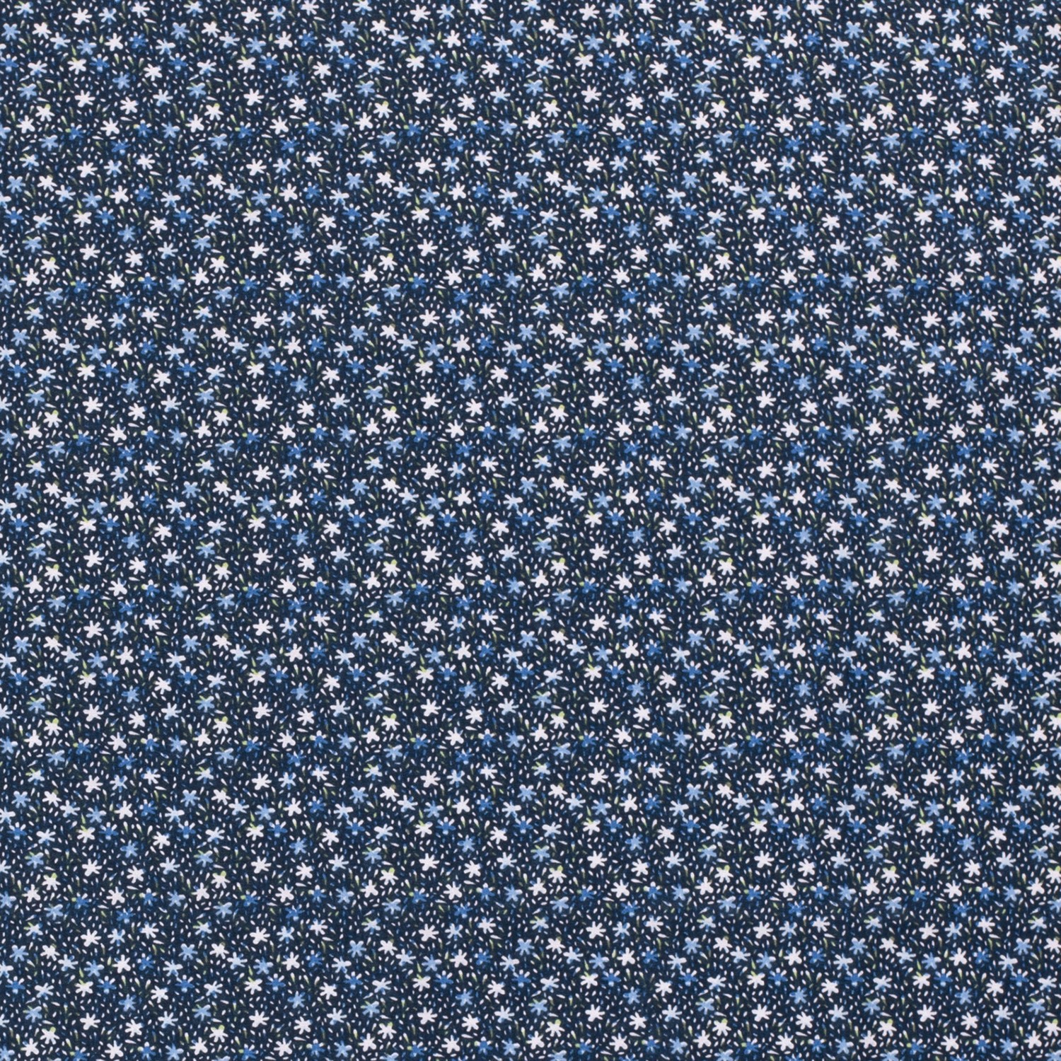 Baumwollstoff Popeline Blumen, marine