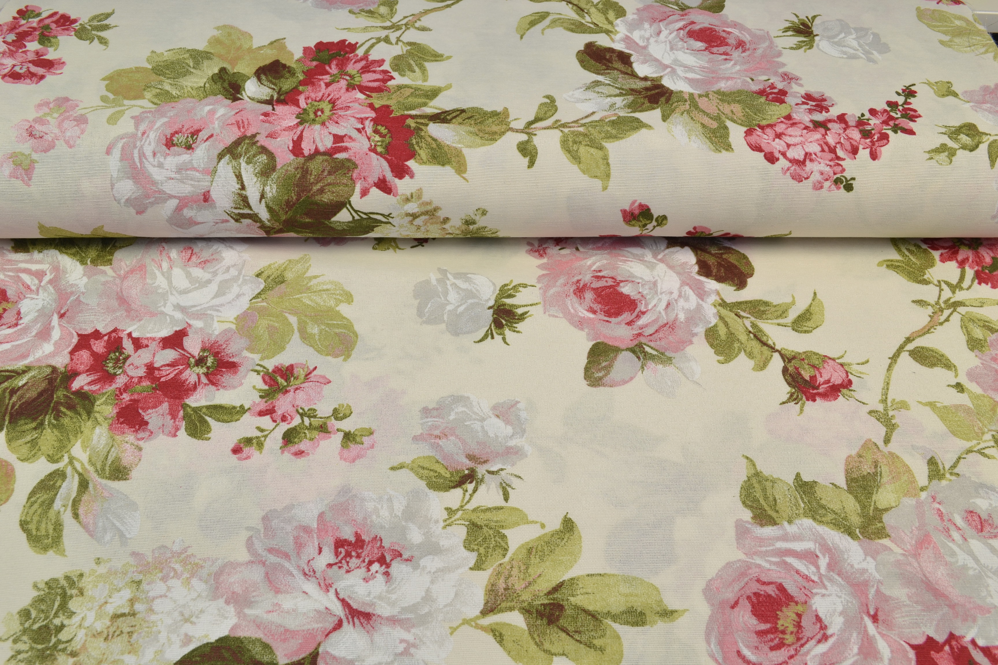 Canvas Deko Stoff Rosensträucher, rosa