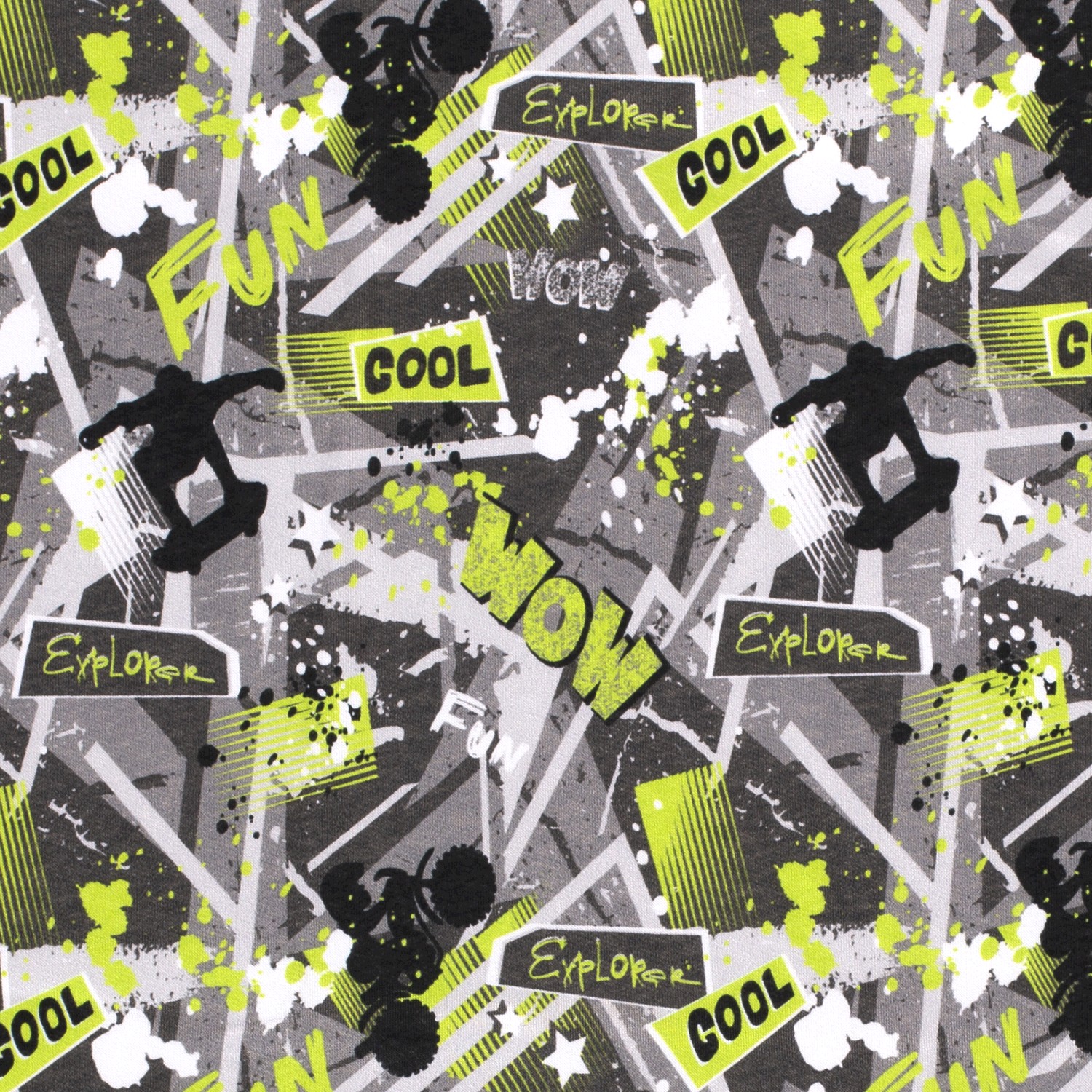 Sweat Shirt Stoff Digitaldruck, Skateboard