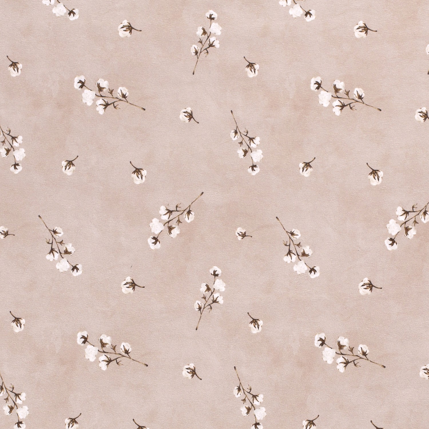 Baumwolljersey Digitaldruck, Sträucher beige