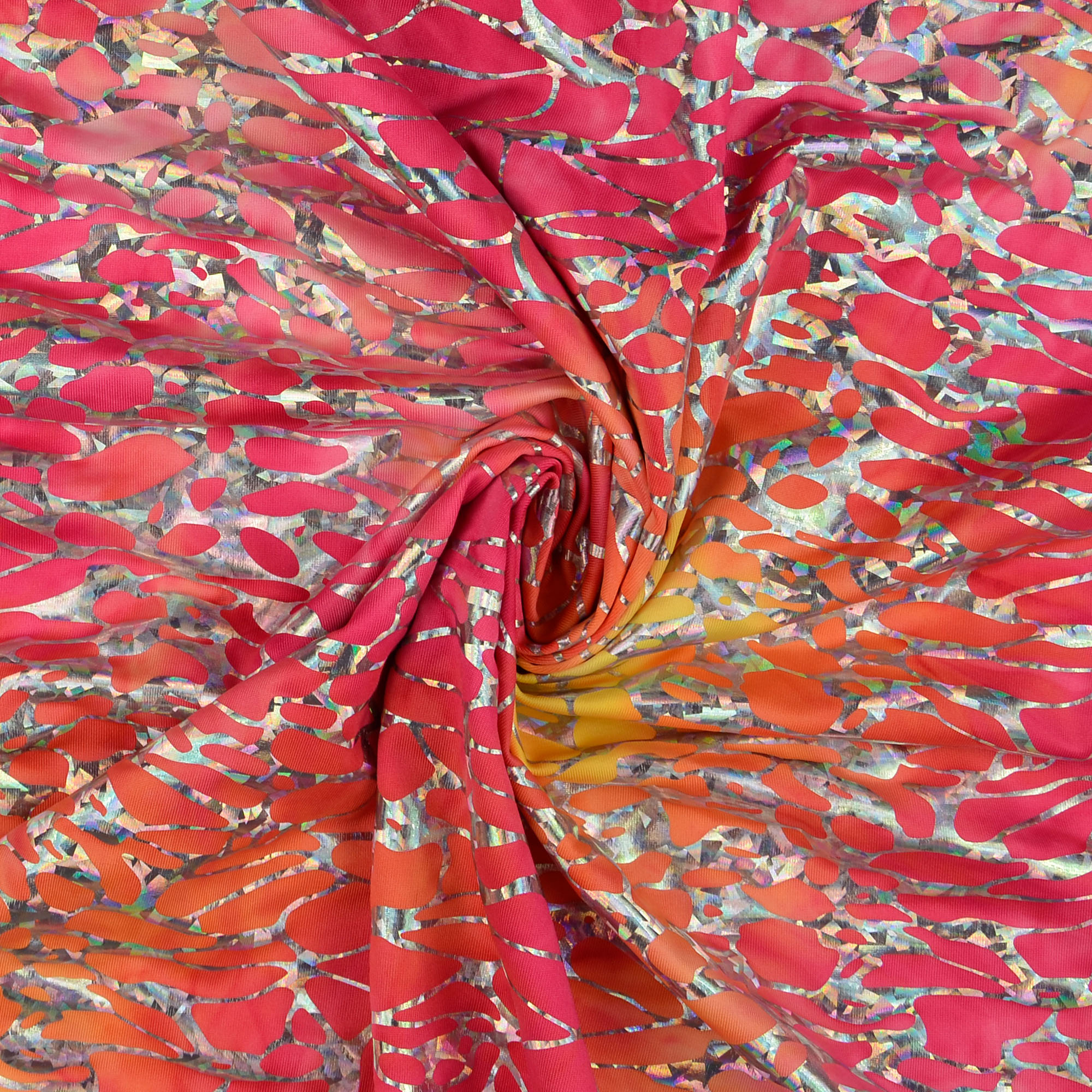 Folienjersey Druck Batik-Style, rot/orange