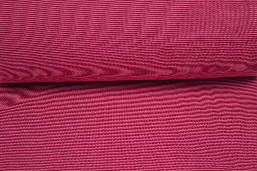 Bündchenstoff 1x1 garngefärbt streifen Fuchsia