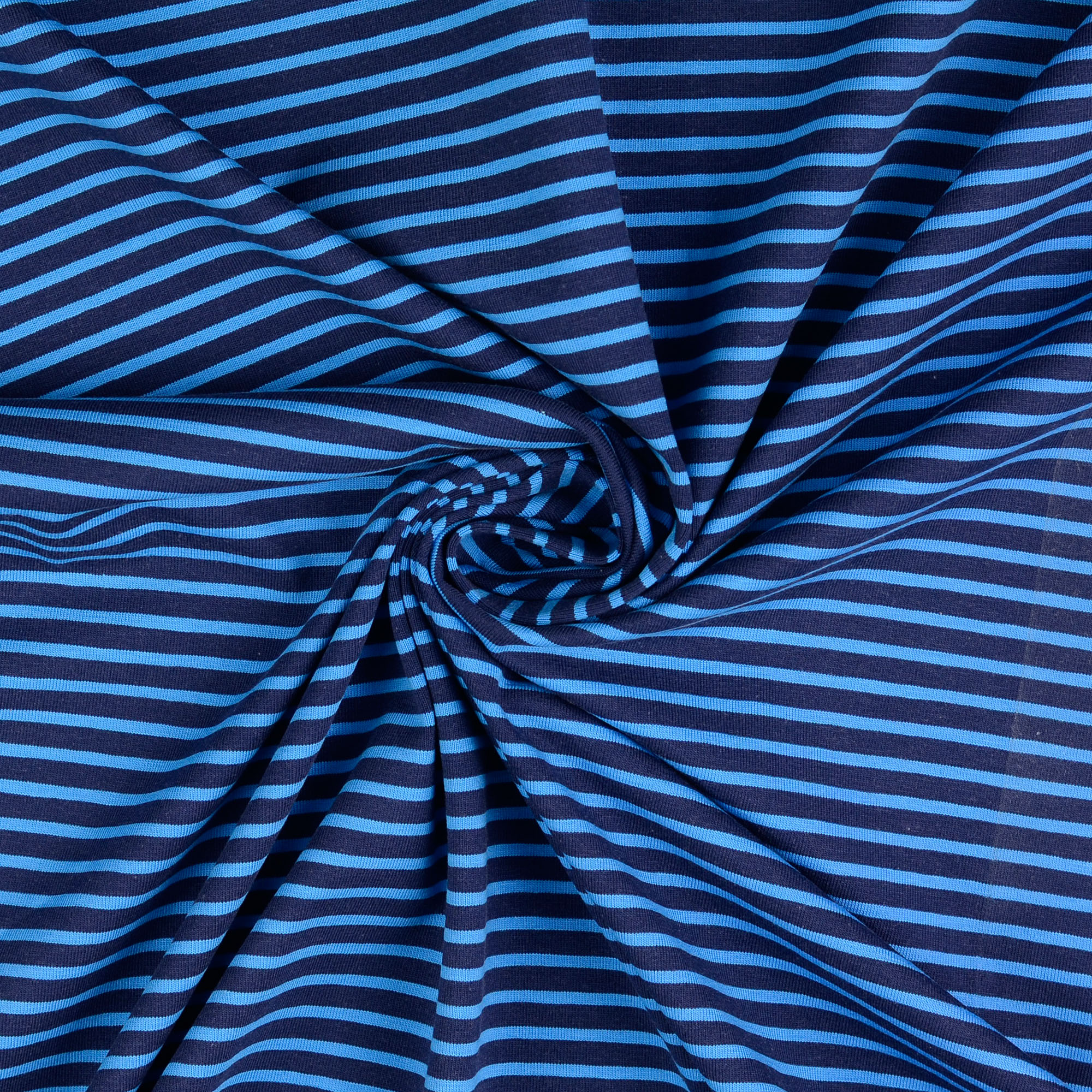 Baumwolljersey Streifen, marine/ blau  