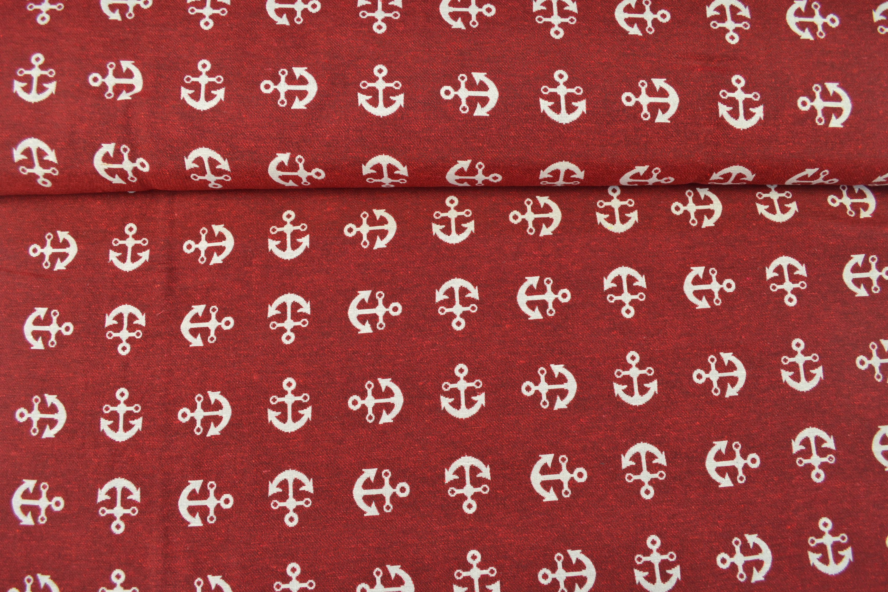 Gobelin Möbelstoff Anker, rot