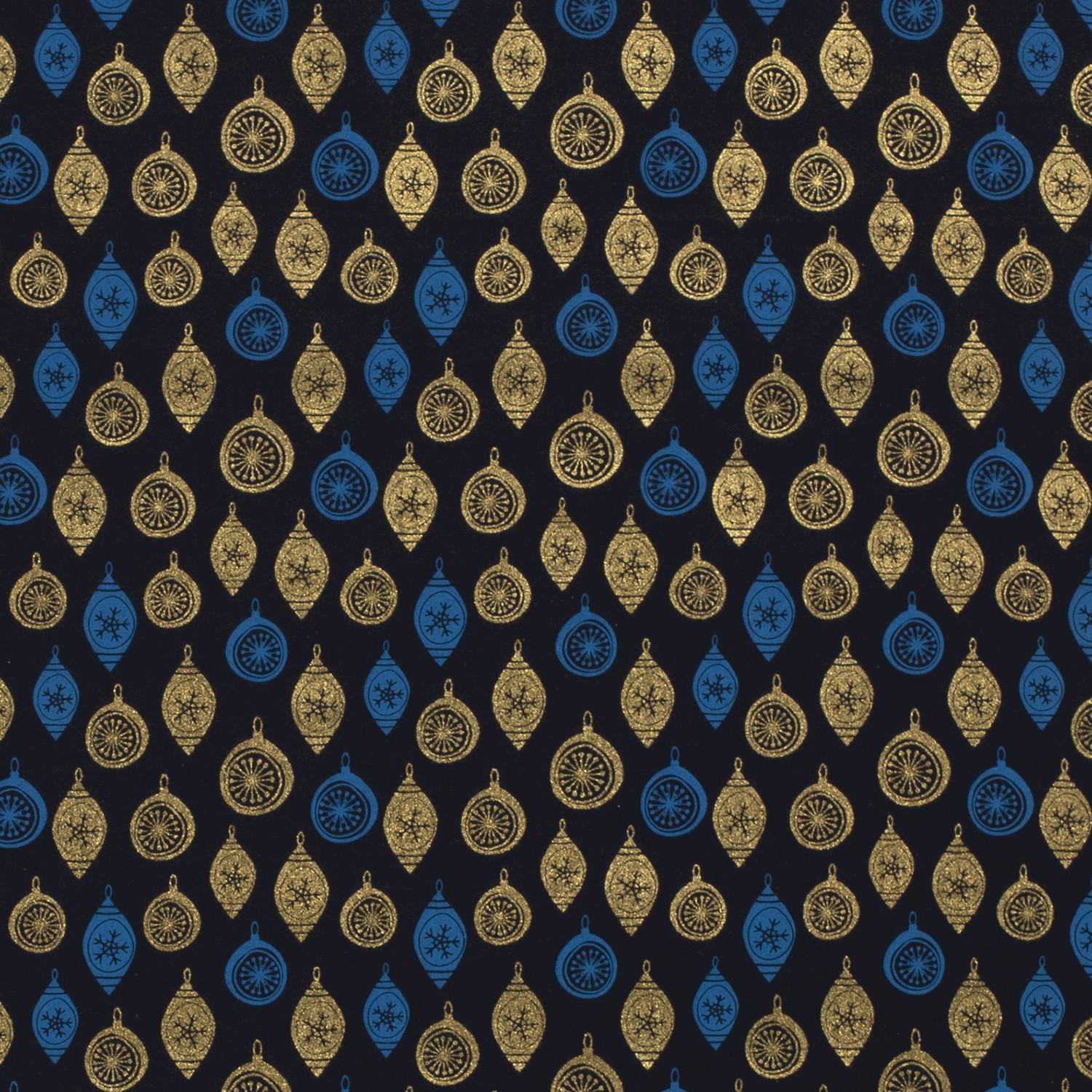 Baumwolle Popeline Stoff Bedruckt Weihnachtskugeln, marine