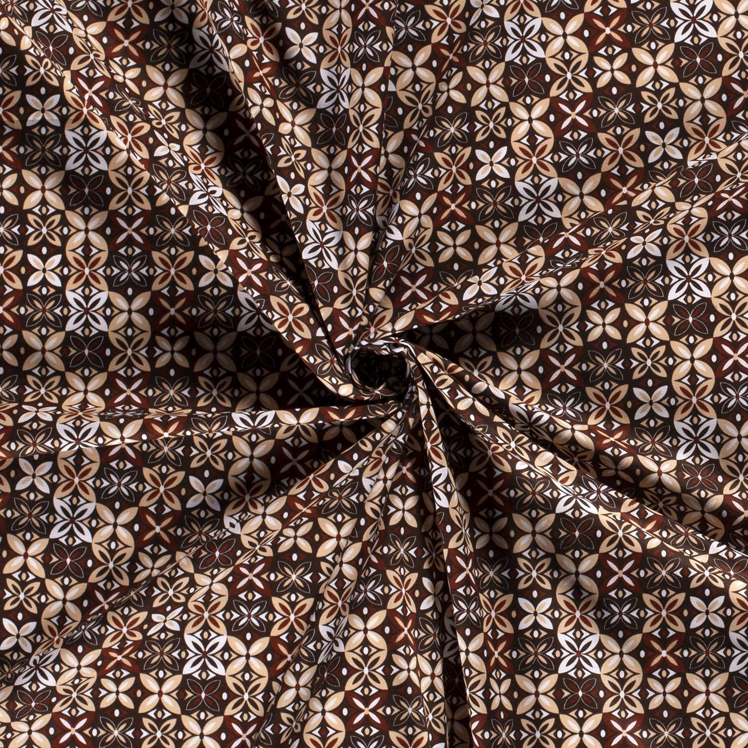 Baumwollstoff Popeline Batik, braun