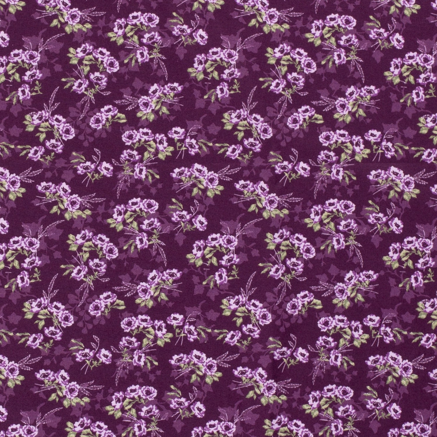 Baumwollstoff Popeline Blumen, violett