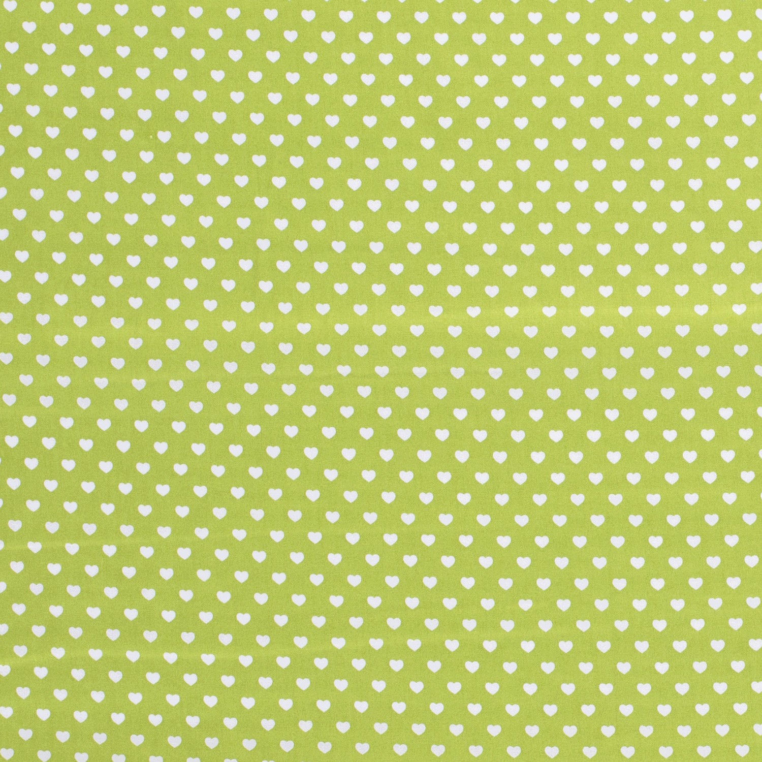 Baumwolle Popeline Stoff Bedruckt Herzen, limette