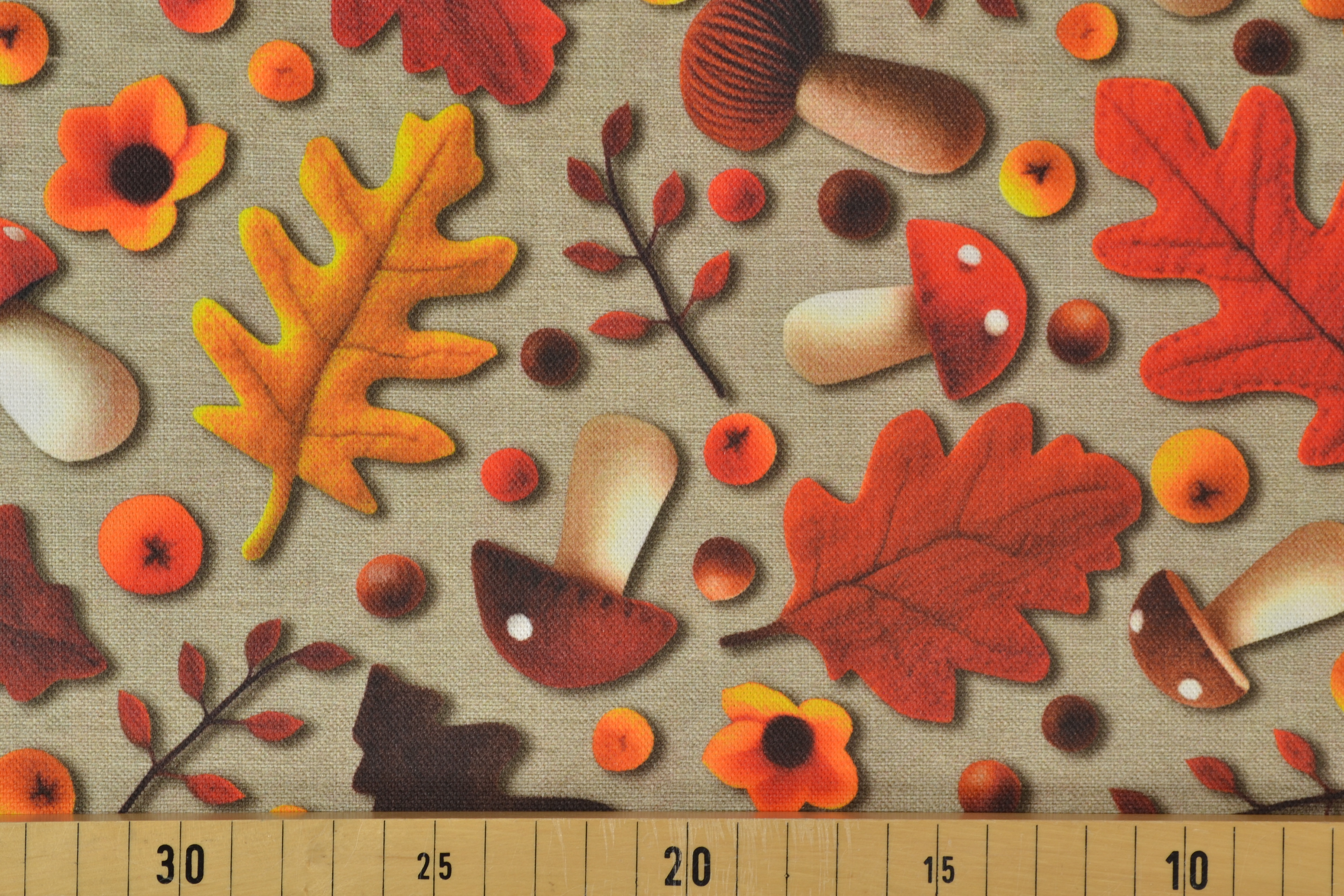 Canvas Deko Stoff Halbpanama 3D Digitaldruck, Pilze