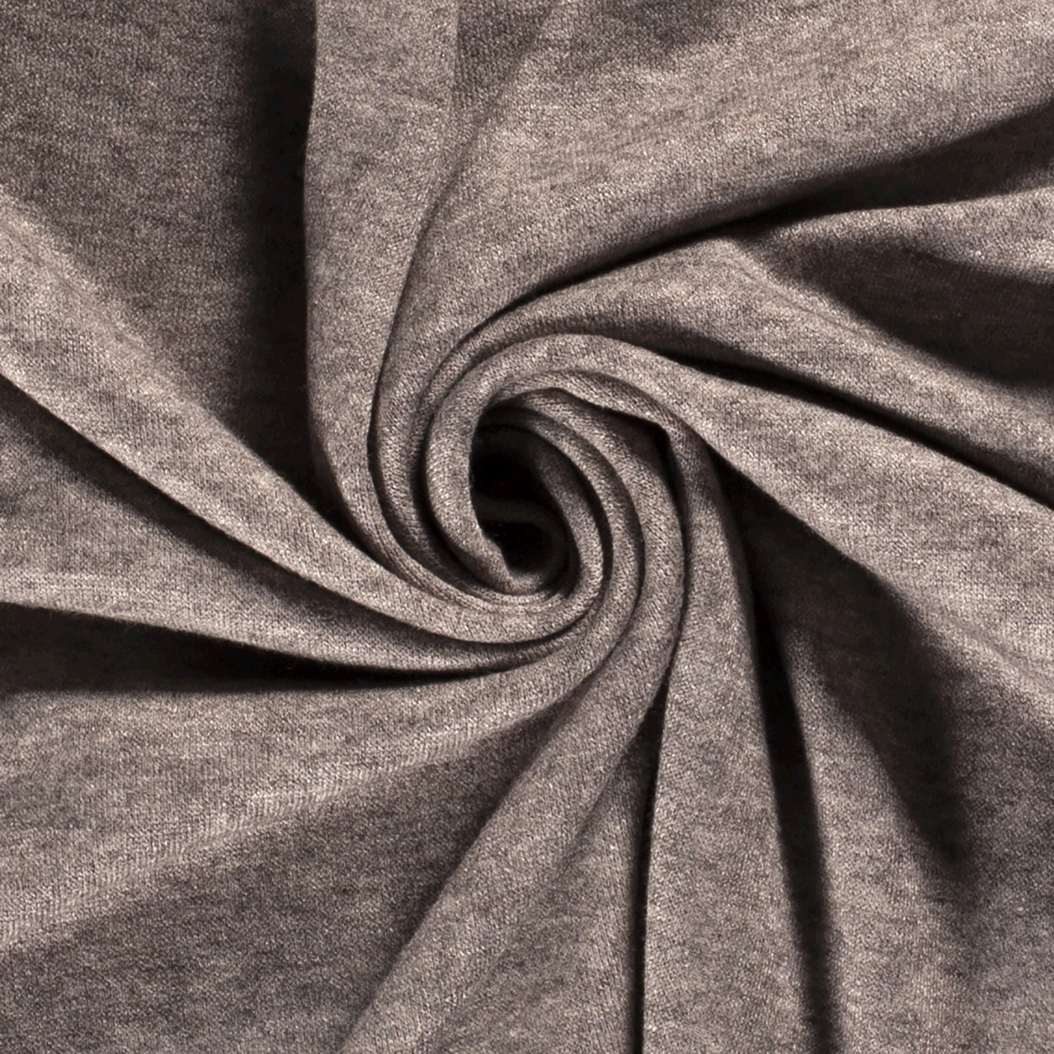 Strickstoff gebürstet uni braun taupe