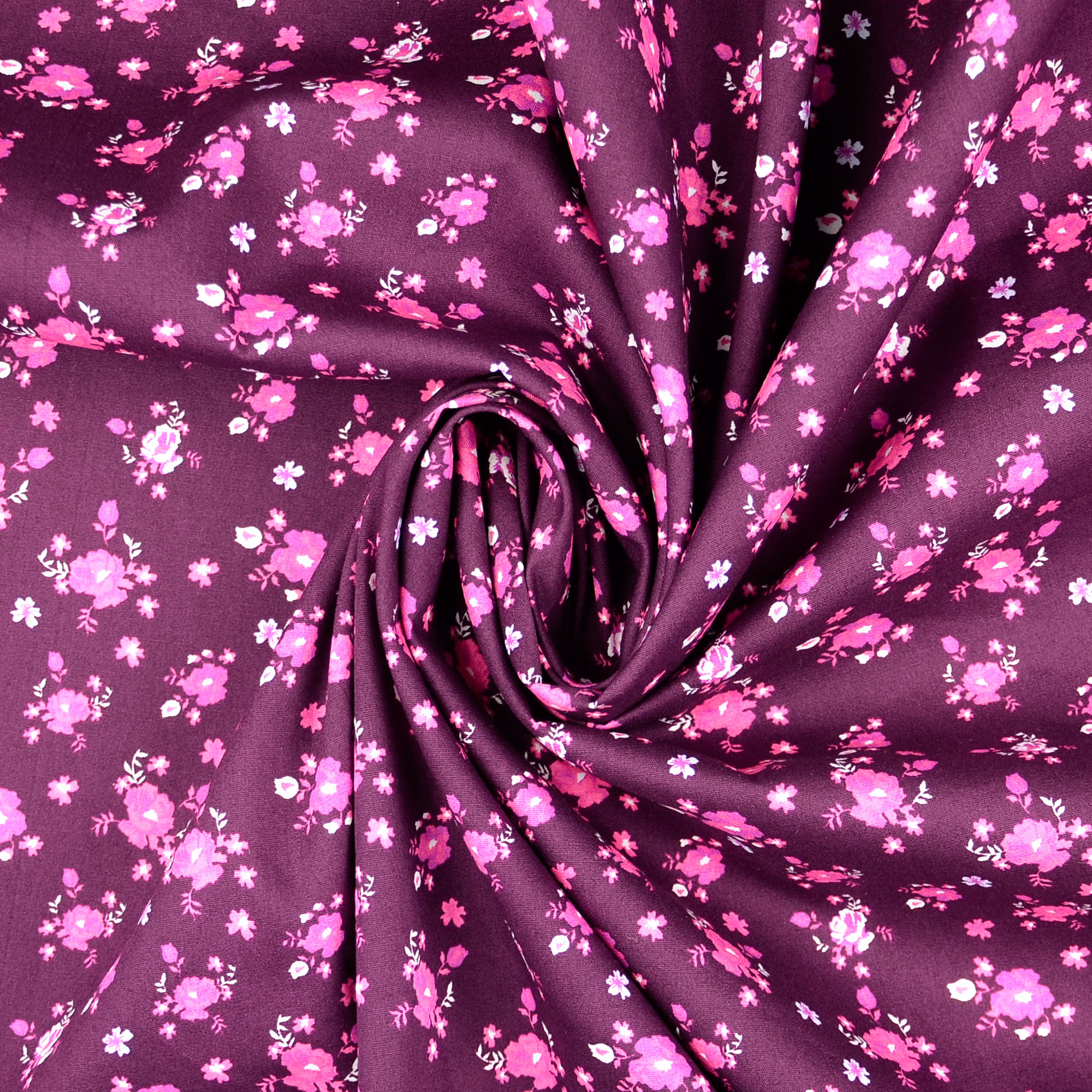 Baumwollstoff Popeline Rosen, lila