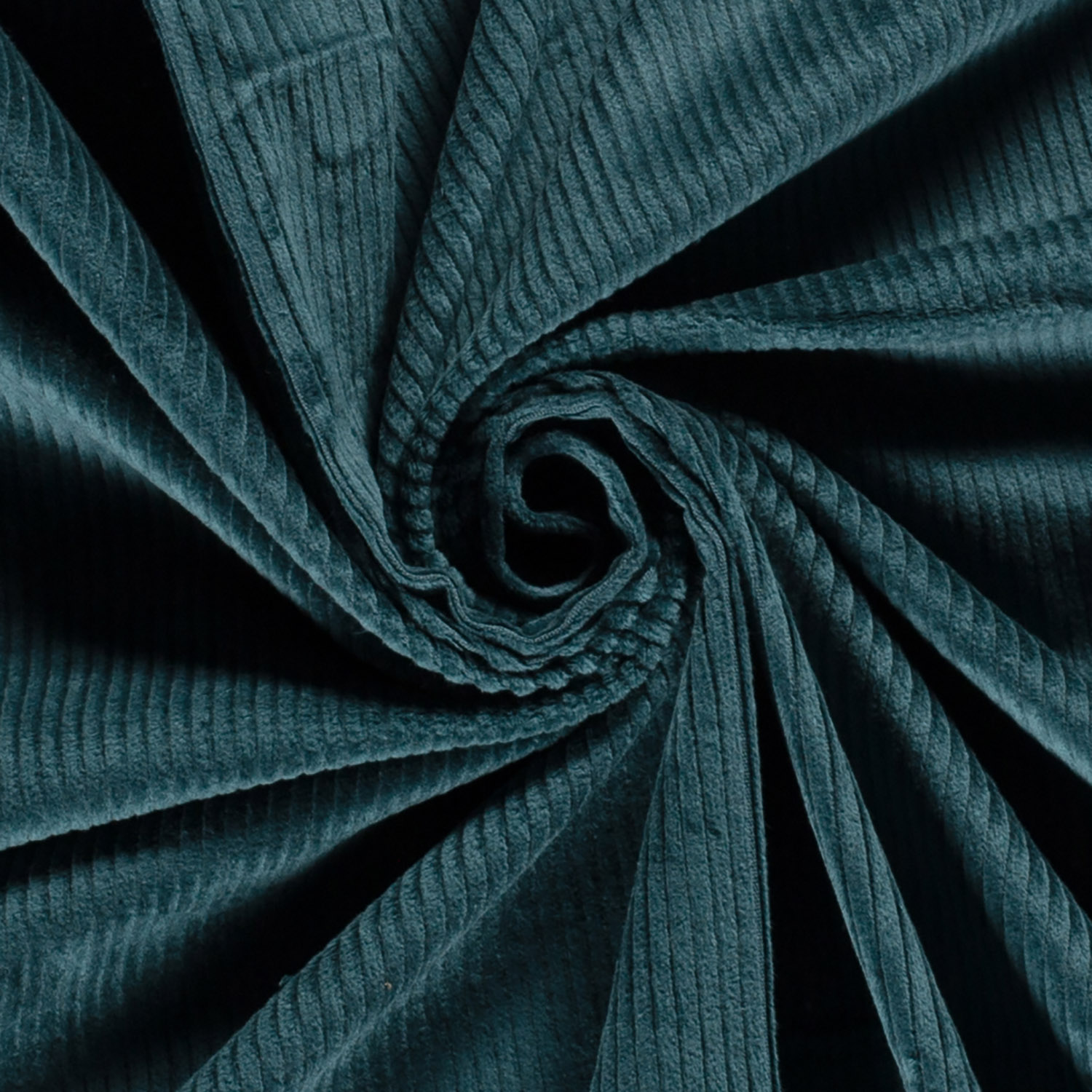 Jumbo Cord Stretch 6w Stoff Uni Petrol