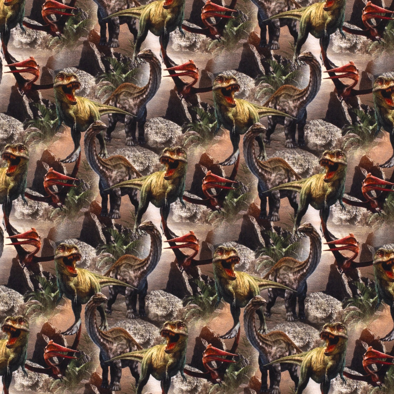 French Terry bedruckt, Dinos