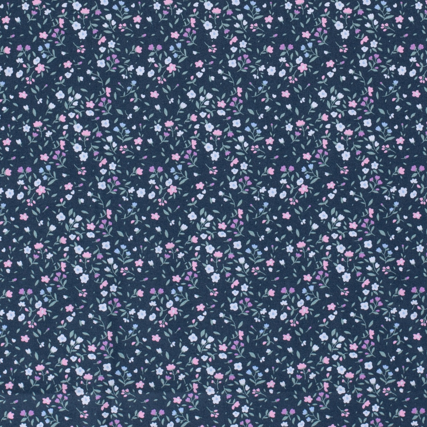 Baumwolle Popeline Bedruckt Blumen, marine