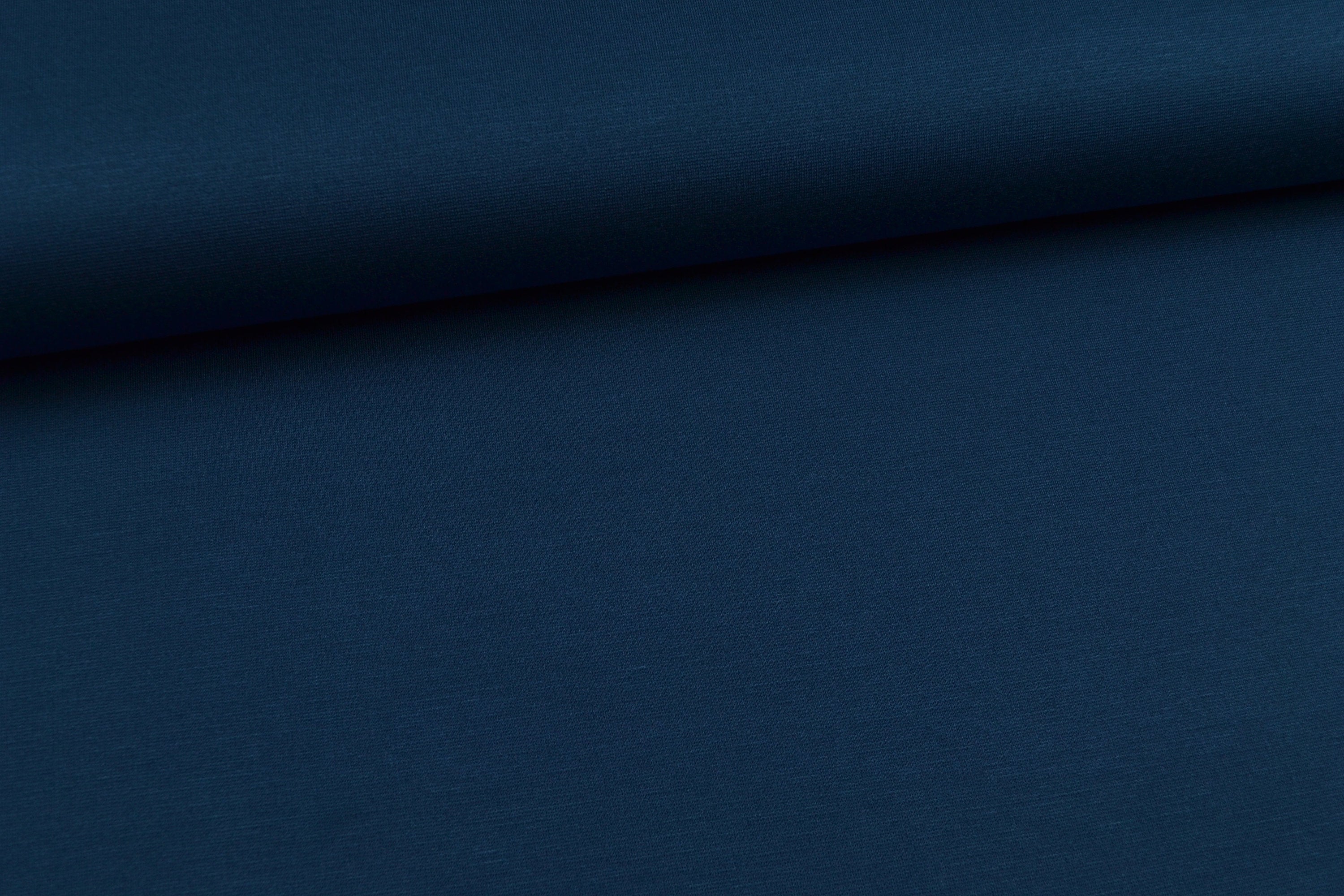 Jersey Punta de Roma uni, dunkelblau/petrol schwere Qualität
