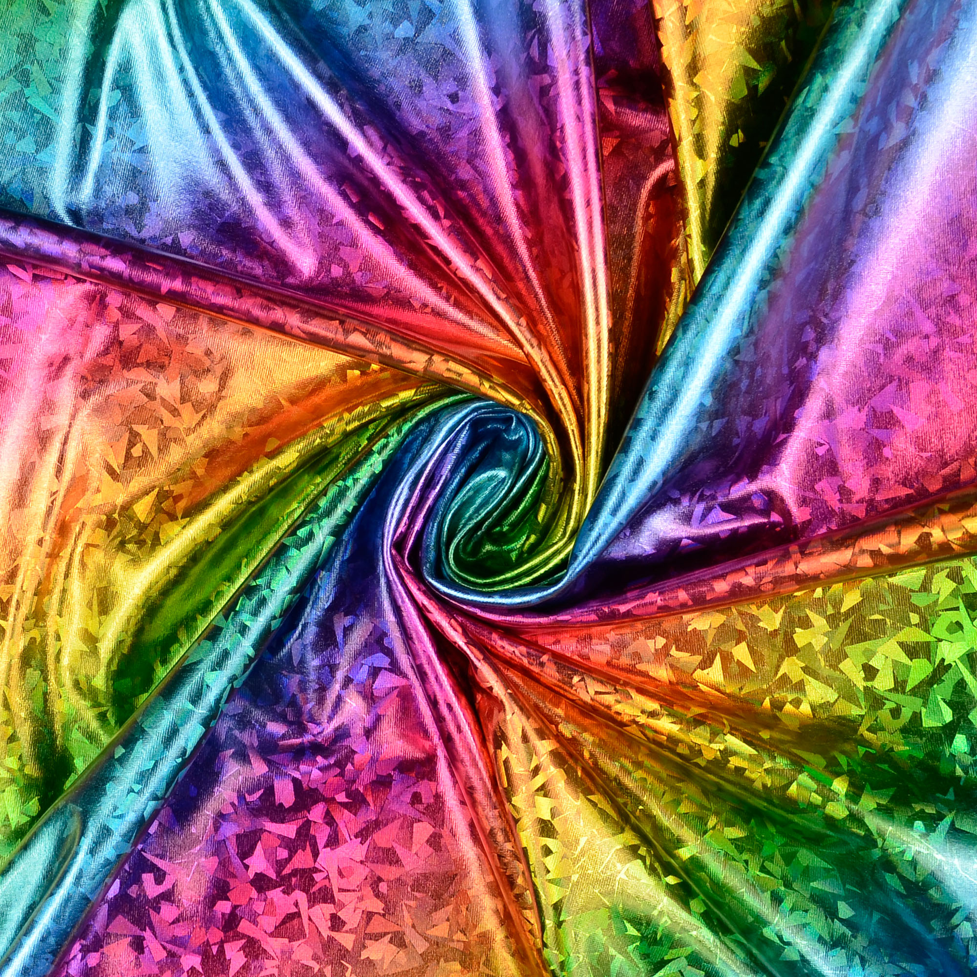 Elastic Folienjersey Regenbogen Mosaik, mehrfarbig