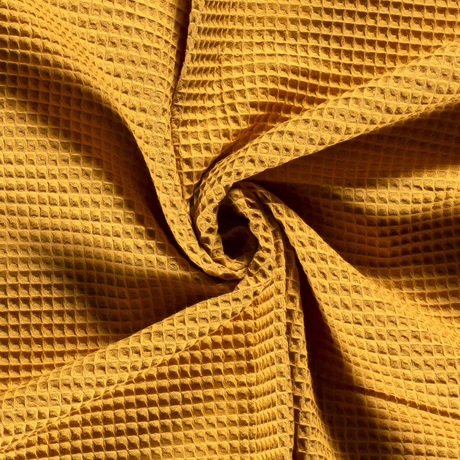 Waffelpiqué uni ocker