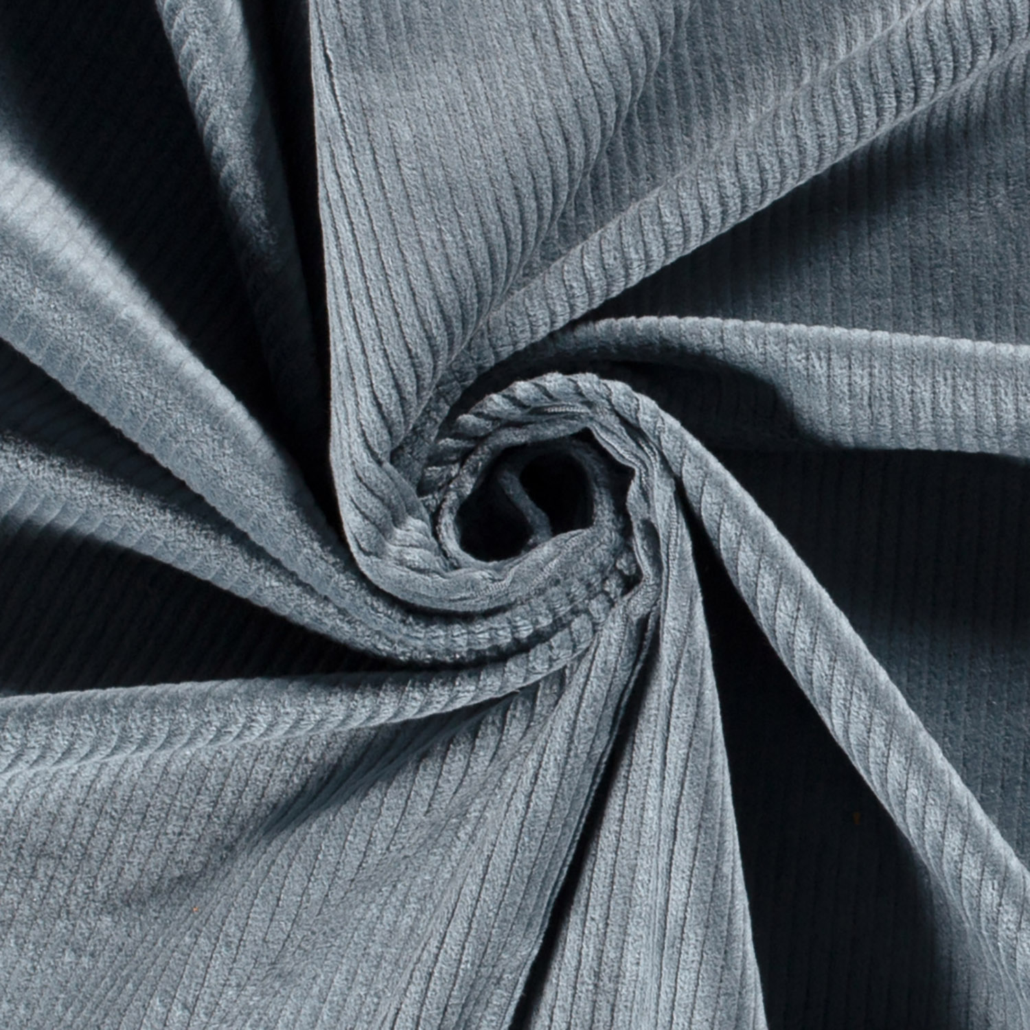 Jumbo Cord Stretch 6w Stoff Uni Stahlblau 