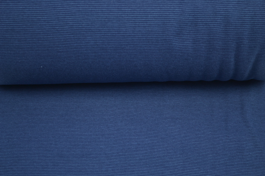 Bündchenstoff 1x1 garngefärbt streifen dunkelblau/marine