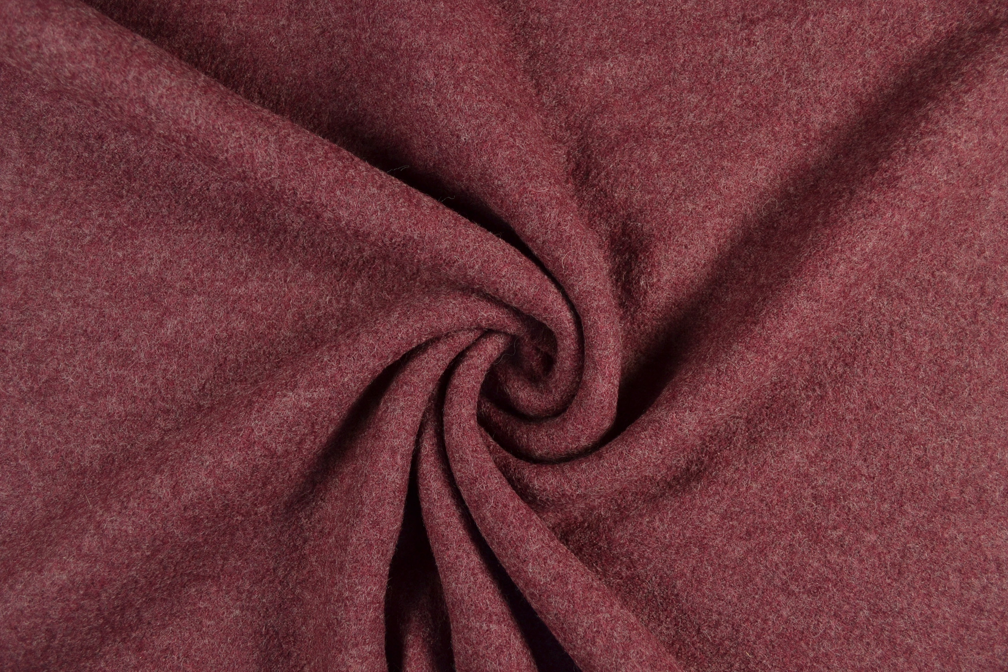 Walkloden melange, dunkelrot