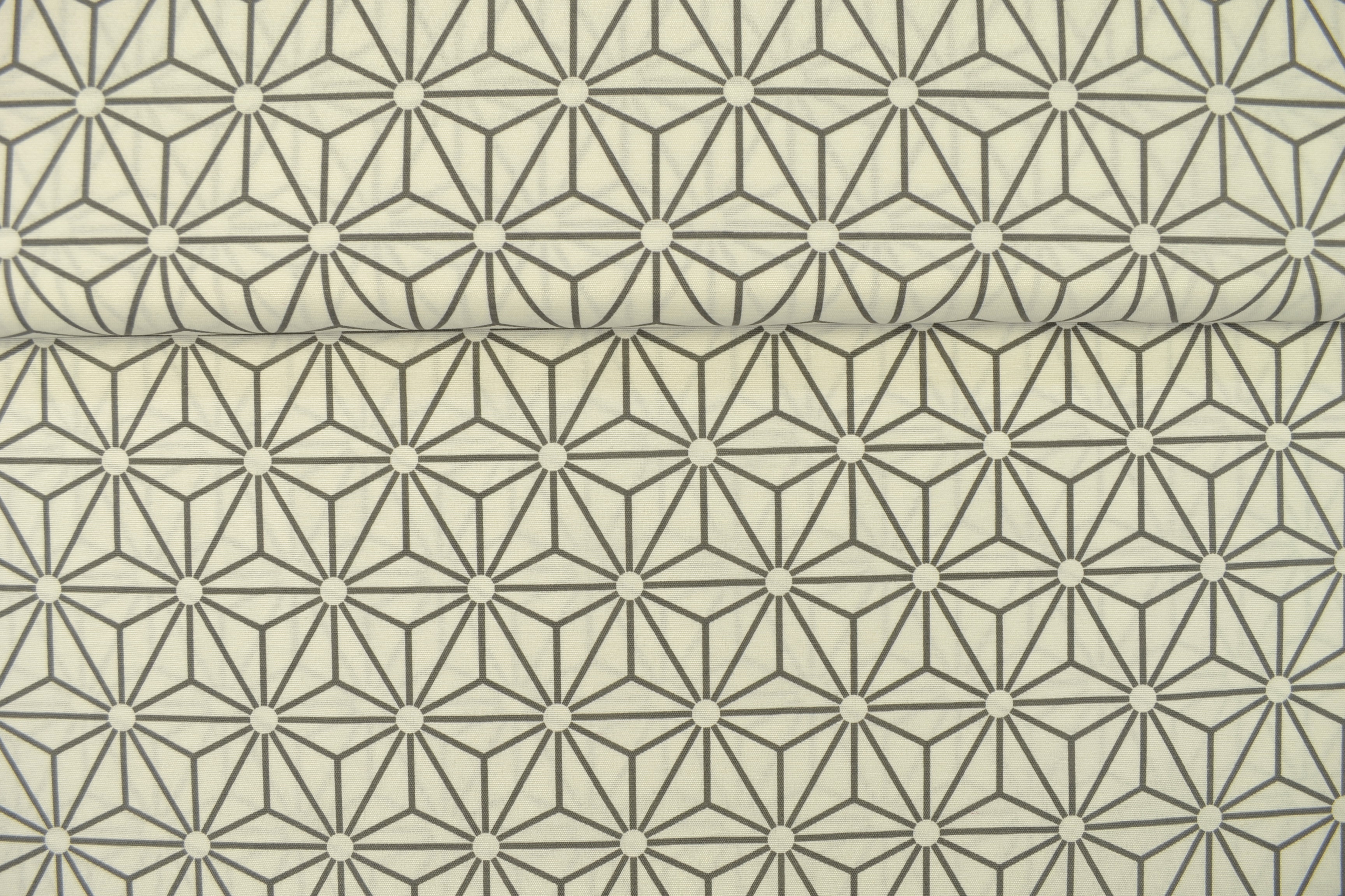 Canvas Deko Stoff  geometrische Sterne, weiß