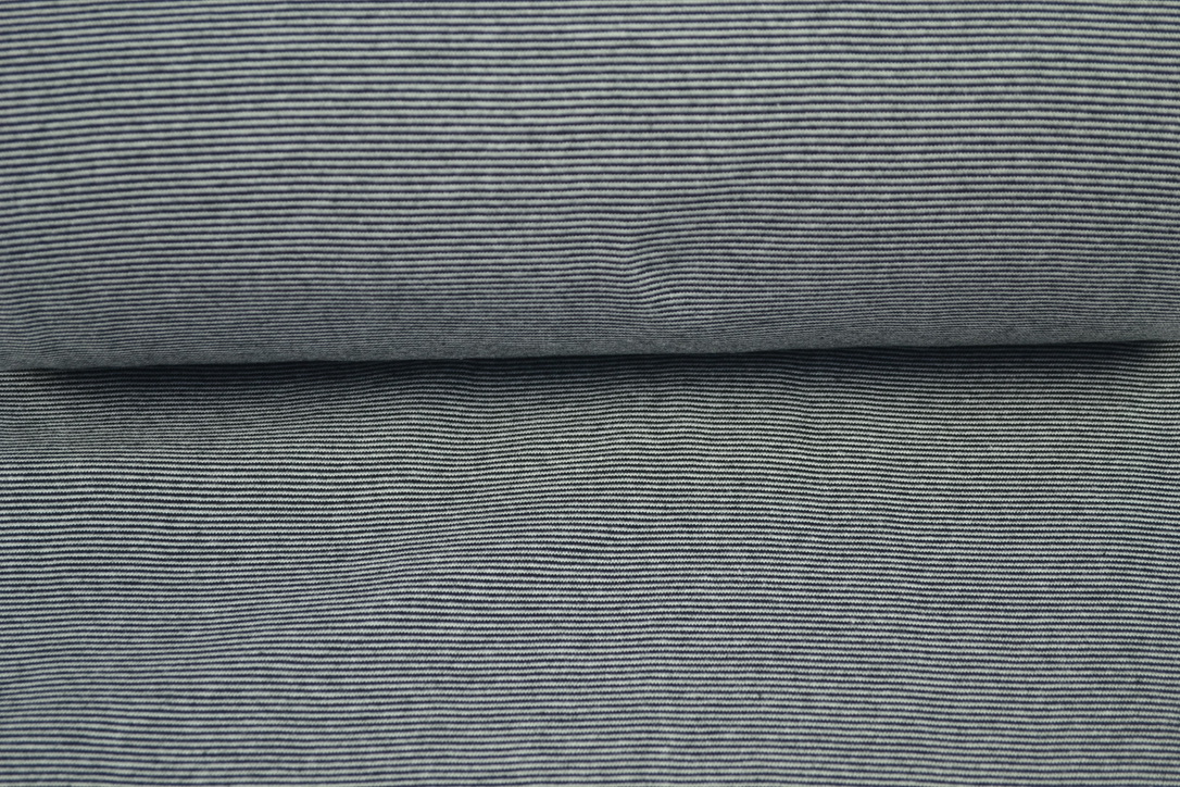 Bündchenstoff 1x1 garngefärbt streifen optisches weiß