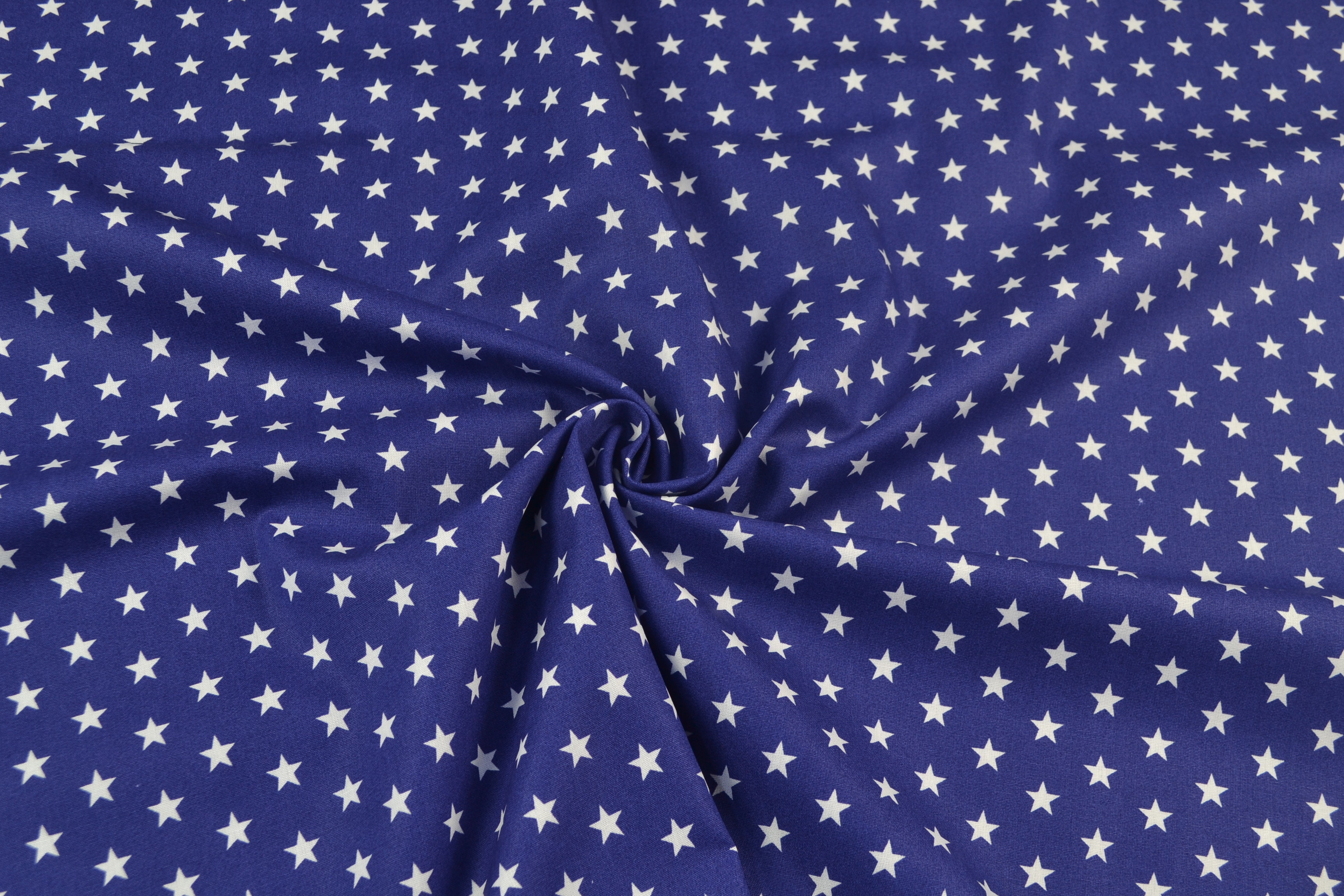 Baumwollstoff Popeline Sterne, royalblau