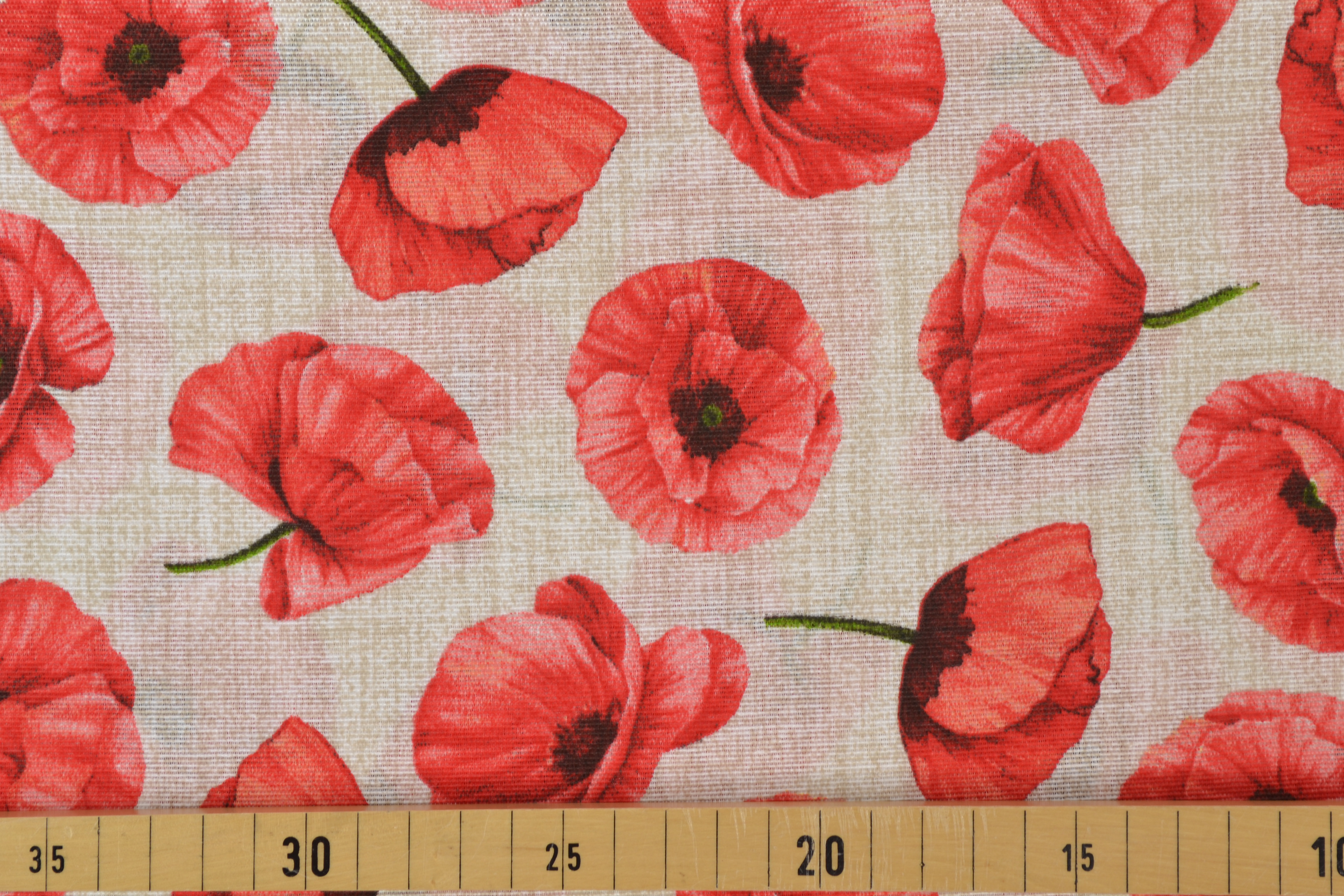 Canvas Deko Stoff Mohnblumen