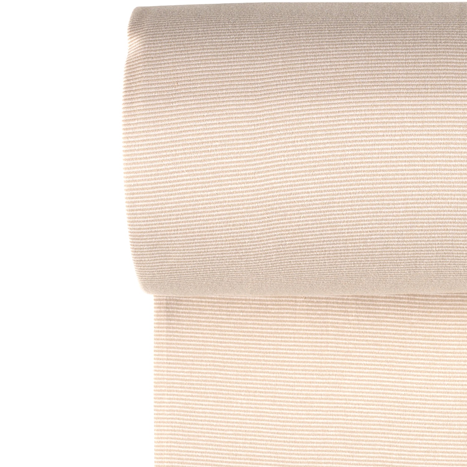 Bündchenstoff 1x1 garngefärbt streifen beige