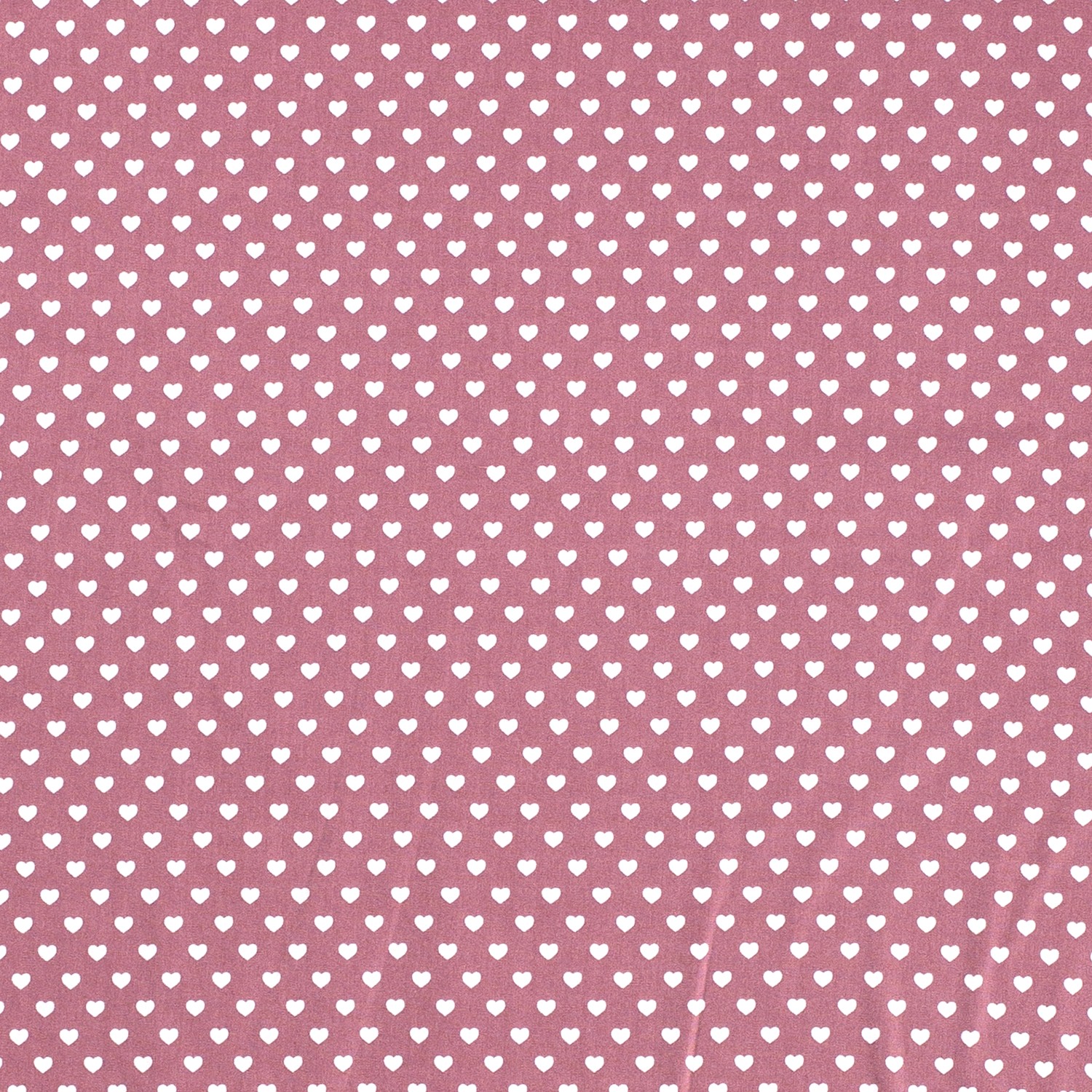 Baumwolle Popeline Stoff Bedruckt Herzen, altrosa
